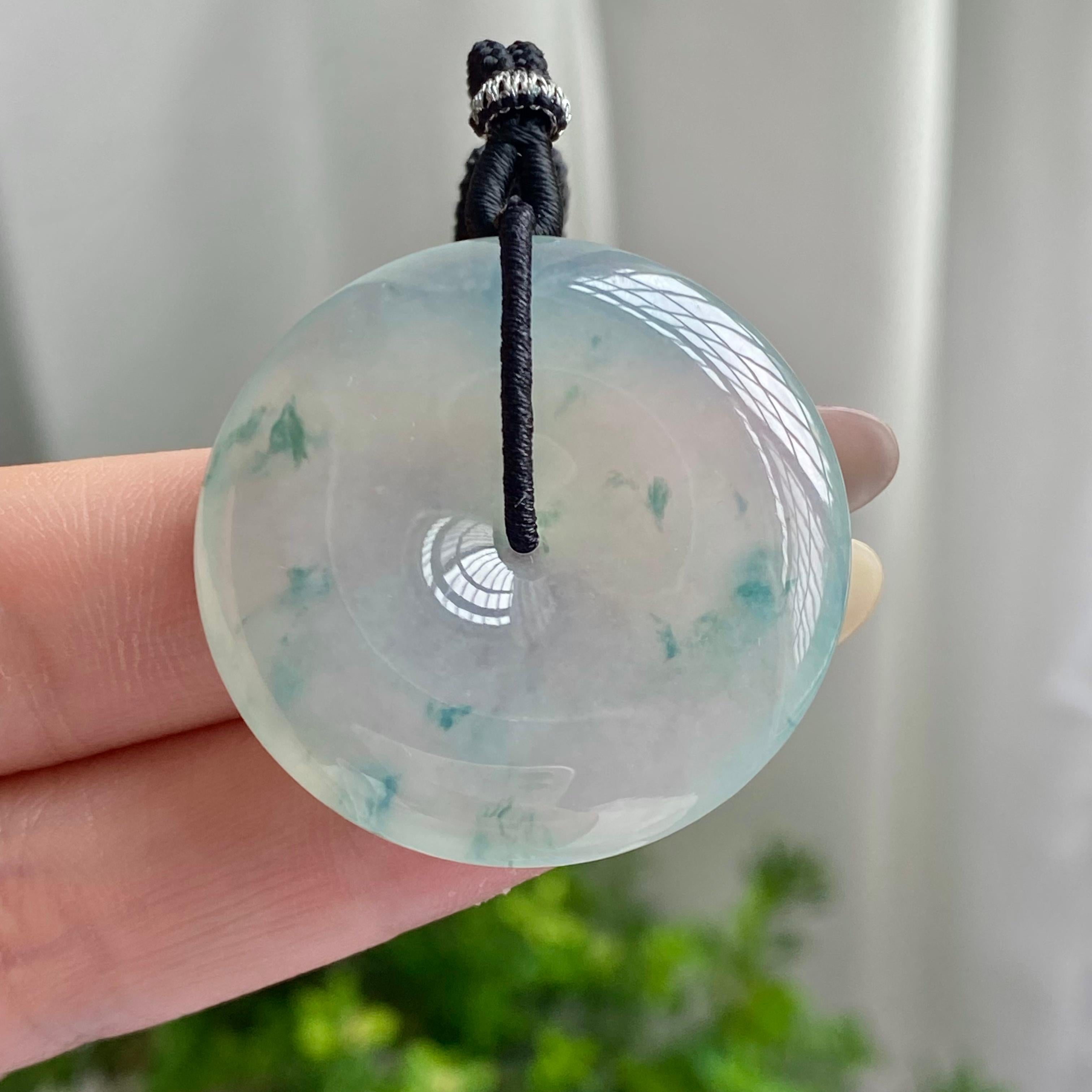 冰种飘花平安扣吊坠（yc201425）