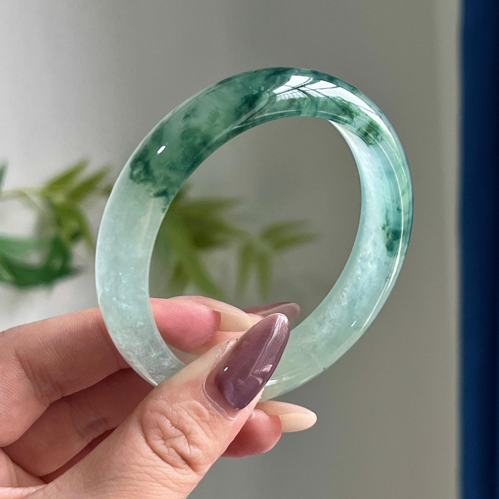 冰种飘花平安镯（56圈）（yc197939）