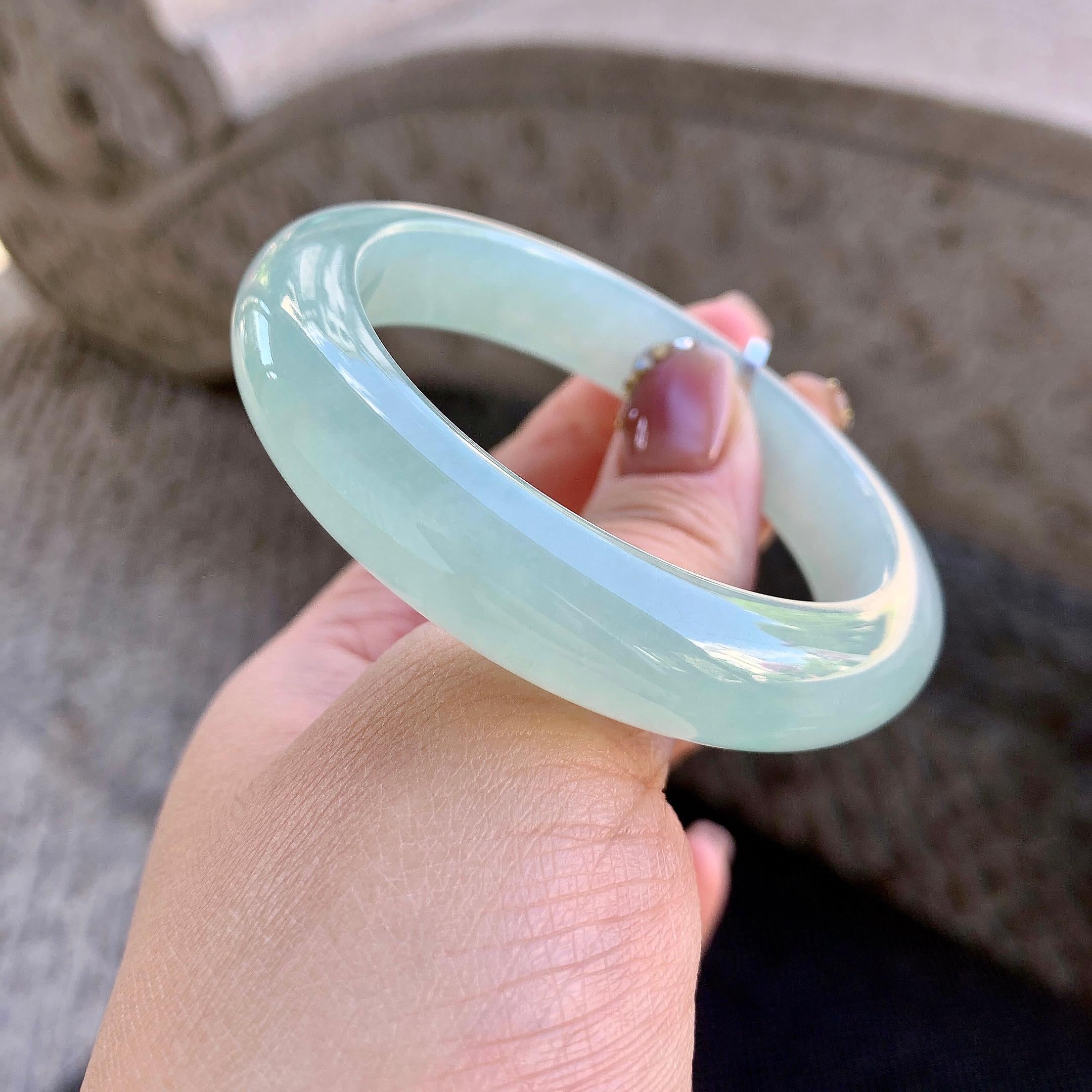 糯冰种晴水平安镯（54.3mm）（yc273592）