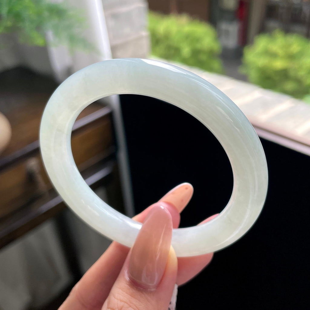 细糯种无色白月光圆条 54圈 天然缅甸A货翡翠（yc703277）
