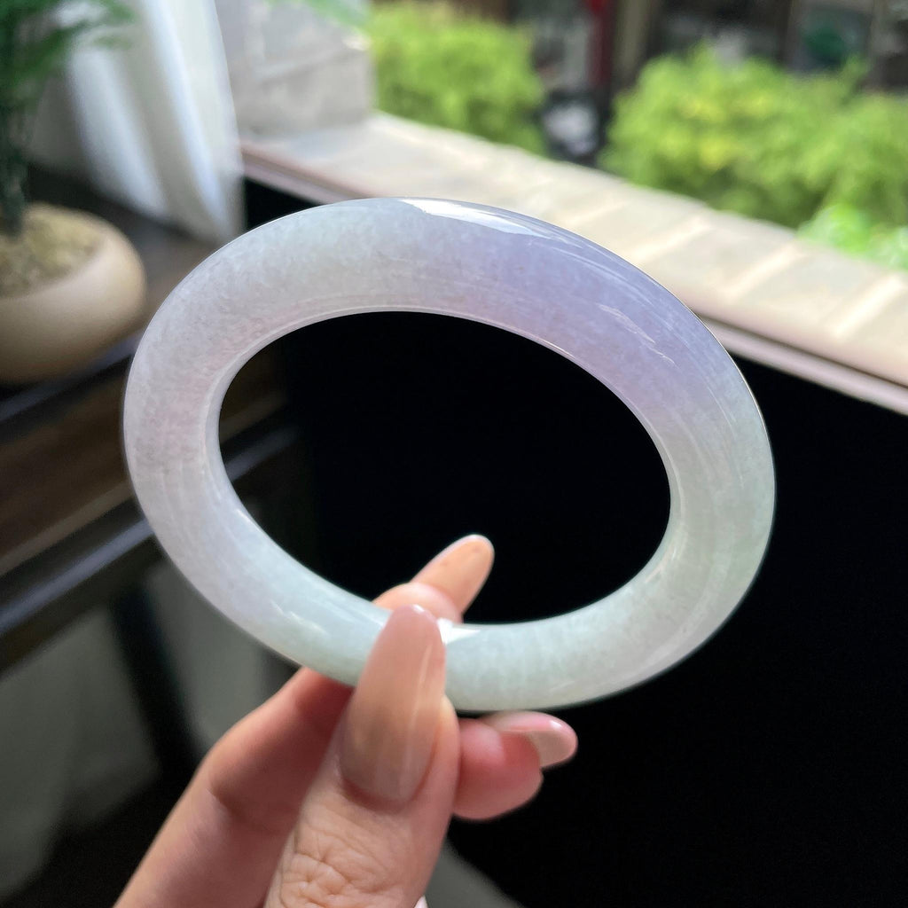 细糯种春彩圆条 56.4圈 天然缅甸A货翡翠（yc693137）