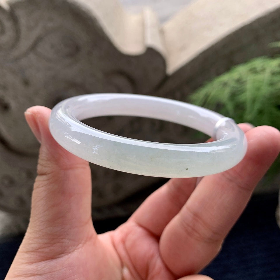 细糯种无色圆条手镯（55.8mm）（yc091798）