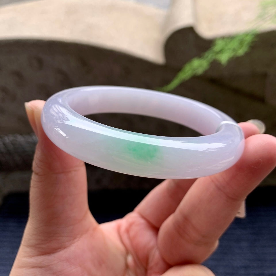 细糯种淡春彩平安镯（57.2mm）（yc121762）