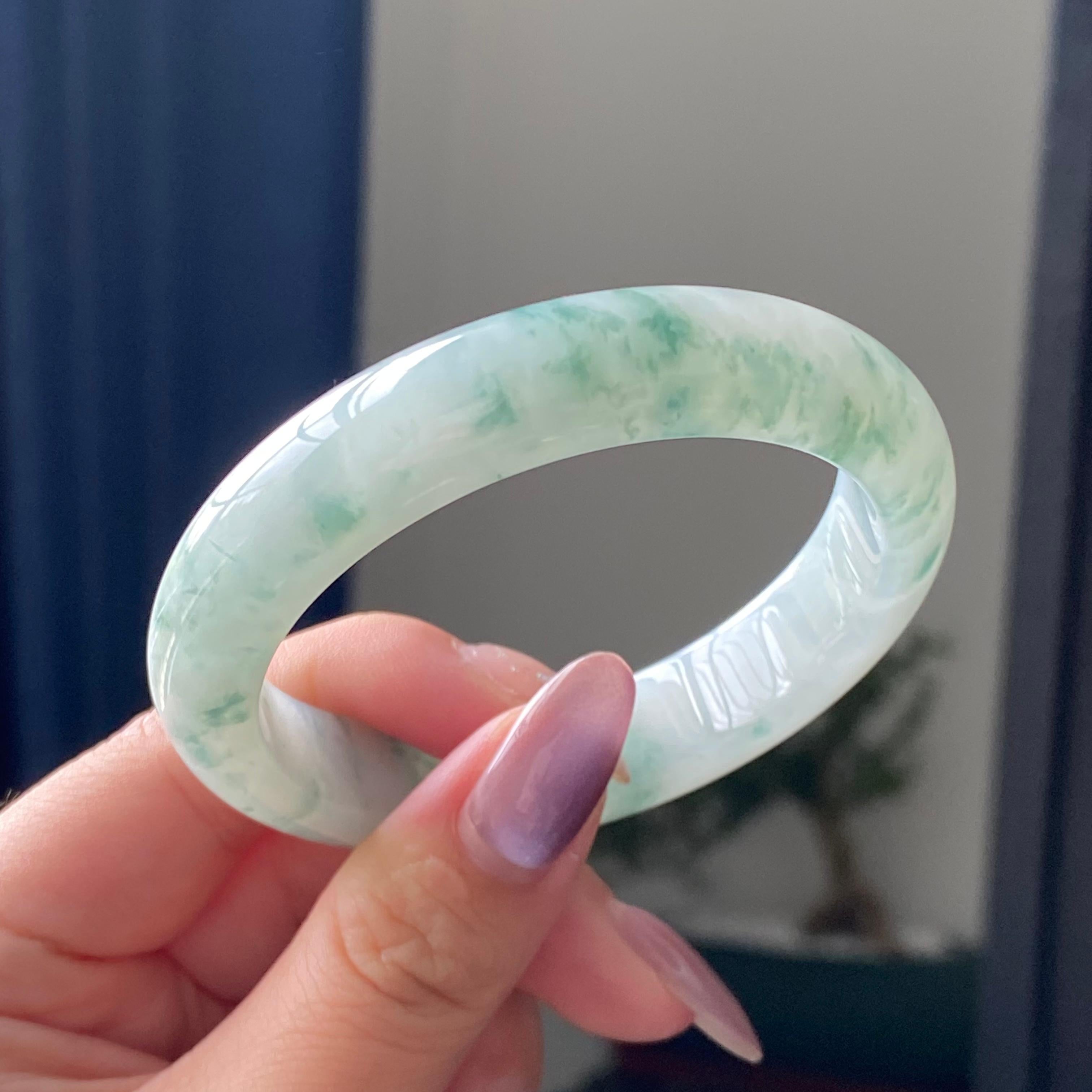 细糯种飘花平安镯手镯（55圈）（yc195223）