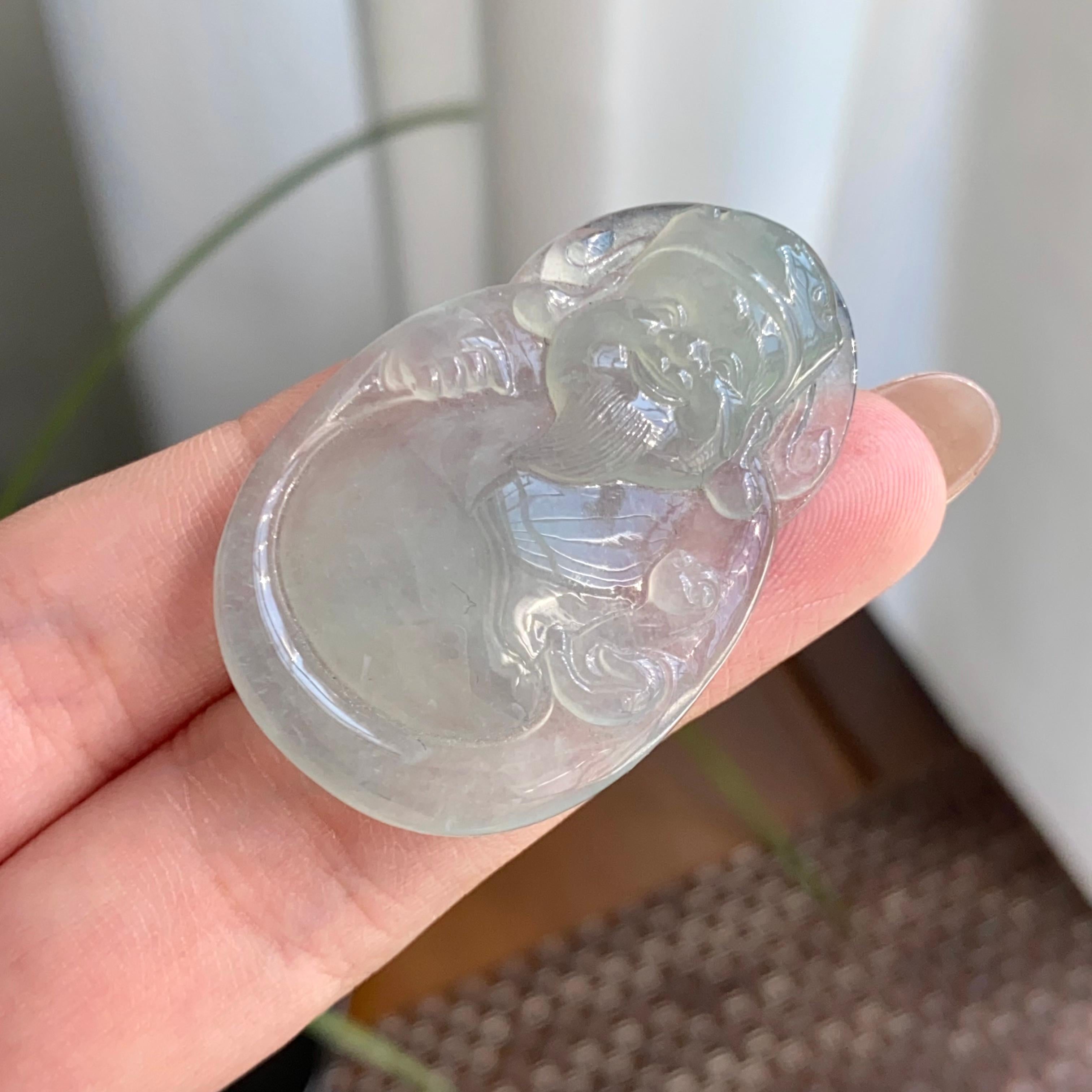 冰种带底色财神吊坠（yc264974）