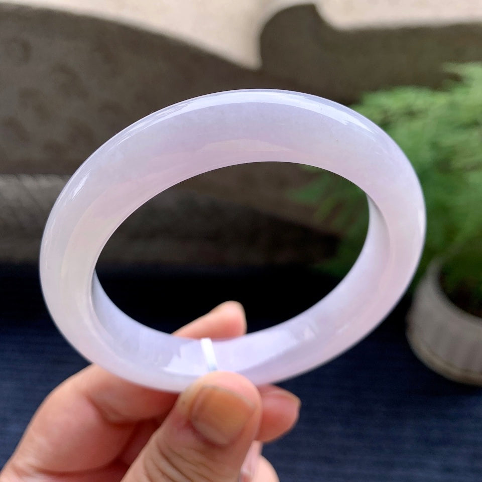 细糯种淡紫罗兰平安镯（56.6mm）（yc107678）