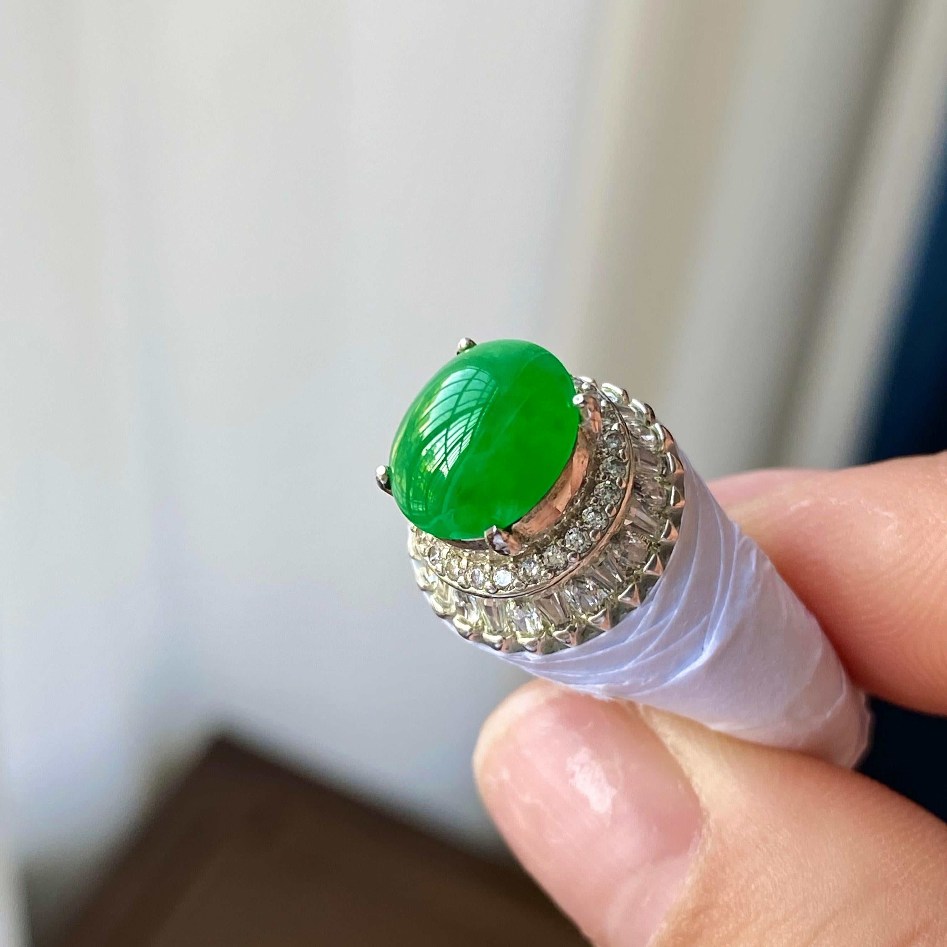 冰种满绿蛋面裸石（yc303888）