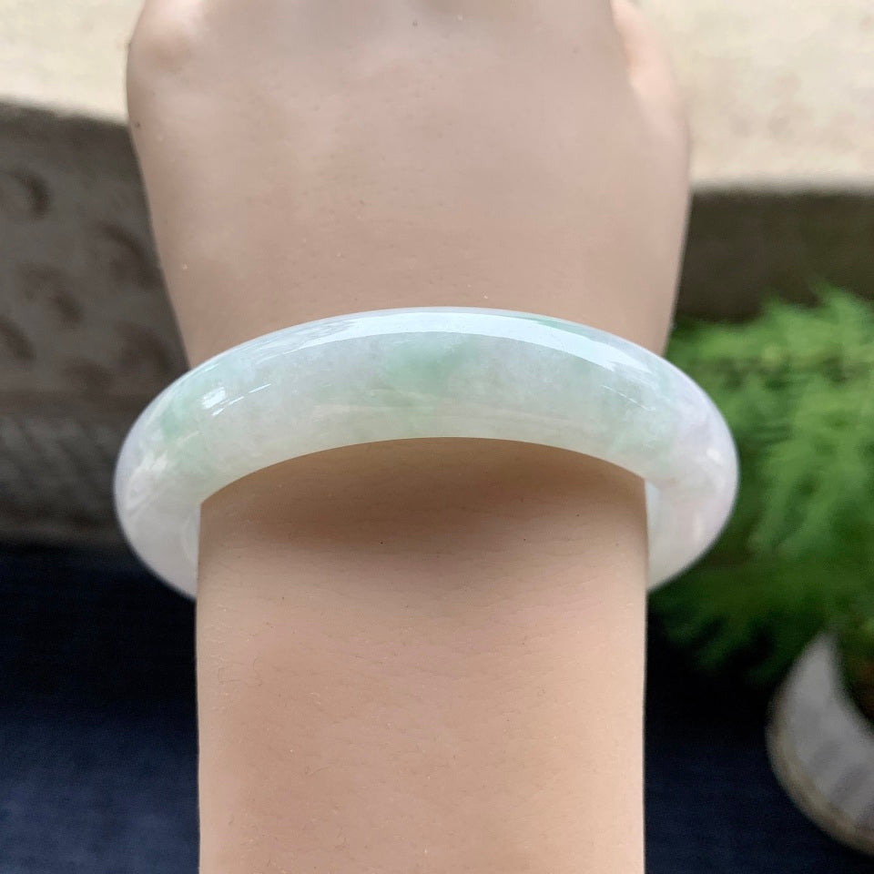 细糯种飘绿平安镯（58mm）（yc093433）