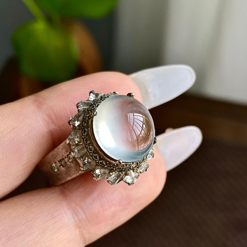 玻璃种白月光裸石蛋面（yc282946）