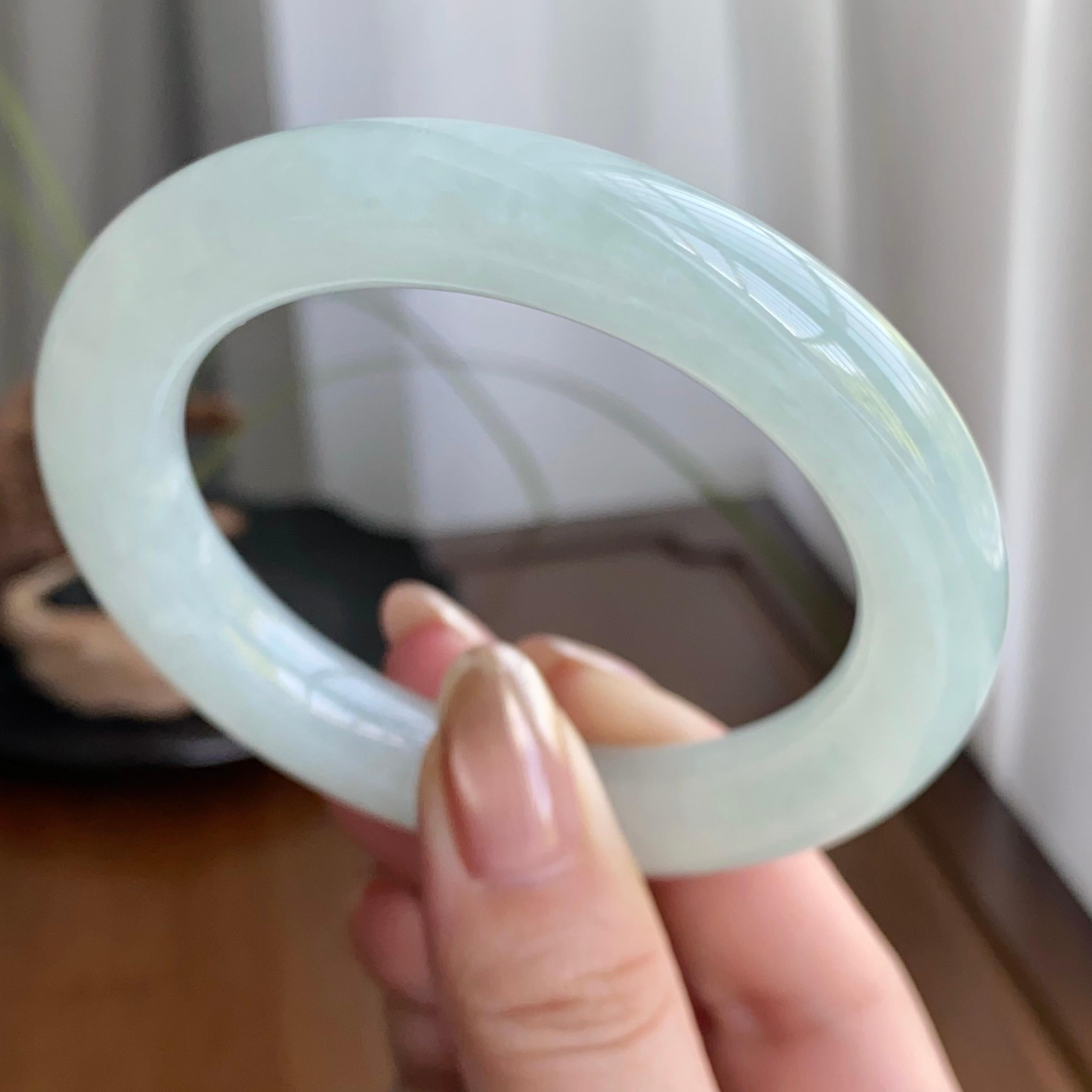 糯冰种晴底圆条手镯（55圈）（yc258185）