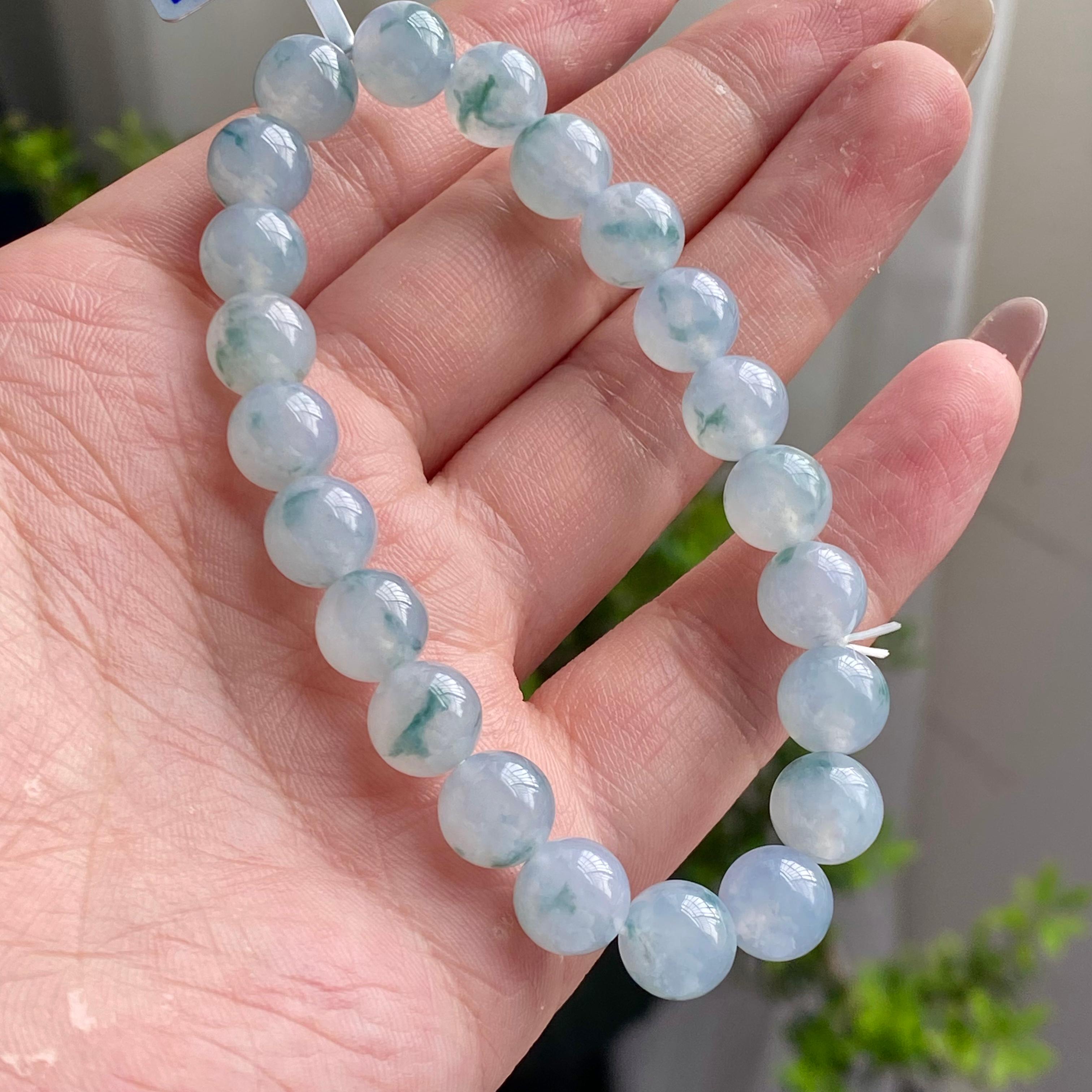 冰种飘花单圈手串（22颗）（yc201859）