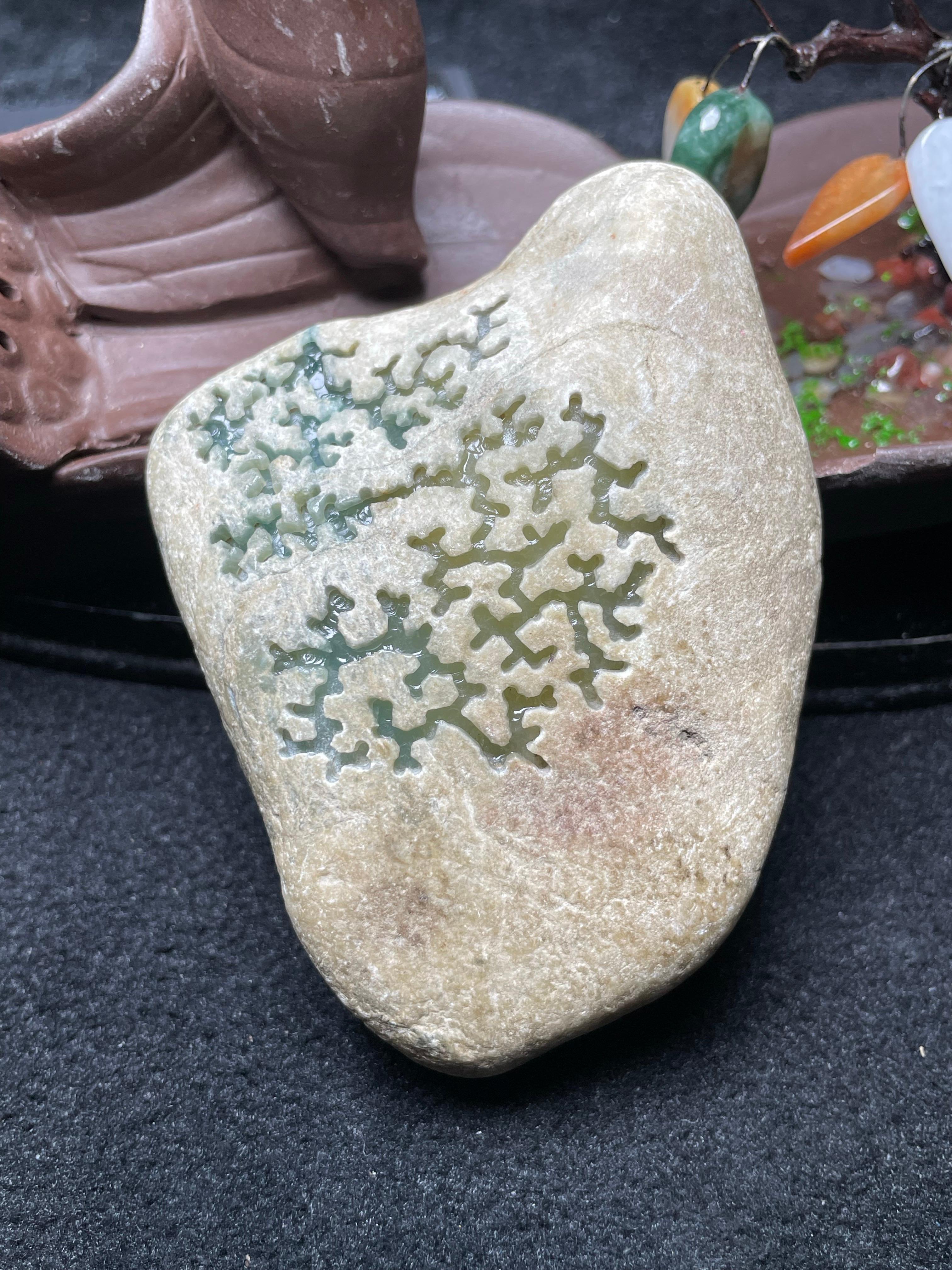 莫西沙开窗冰黄飘花牌子料（yc536912）