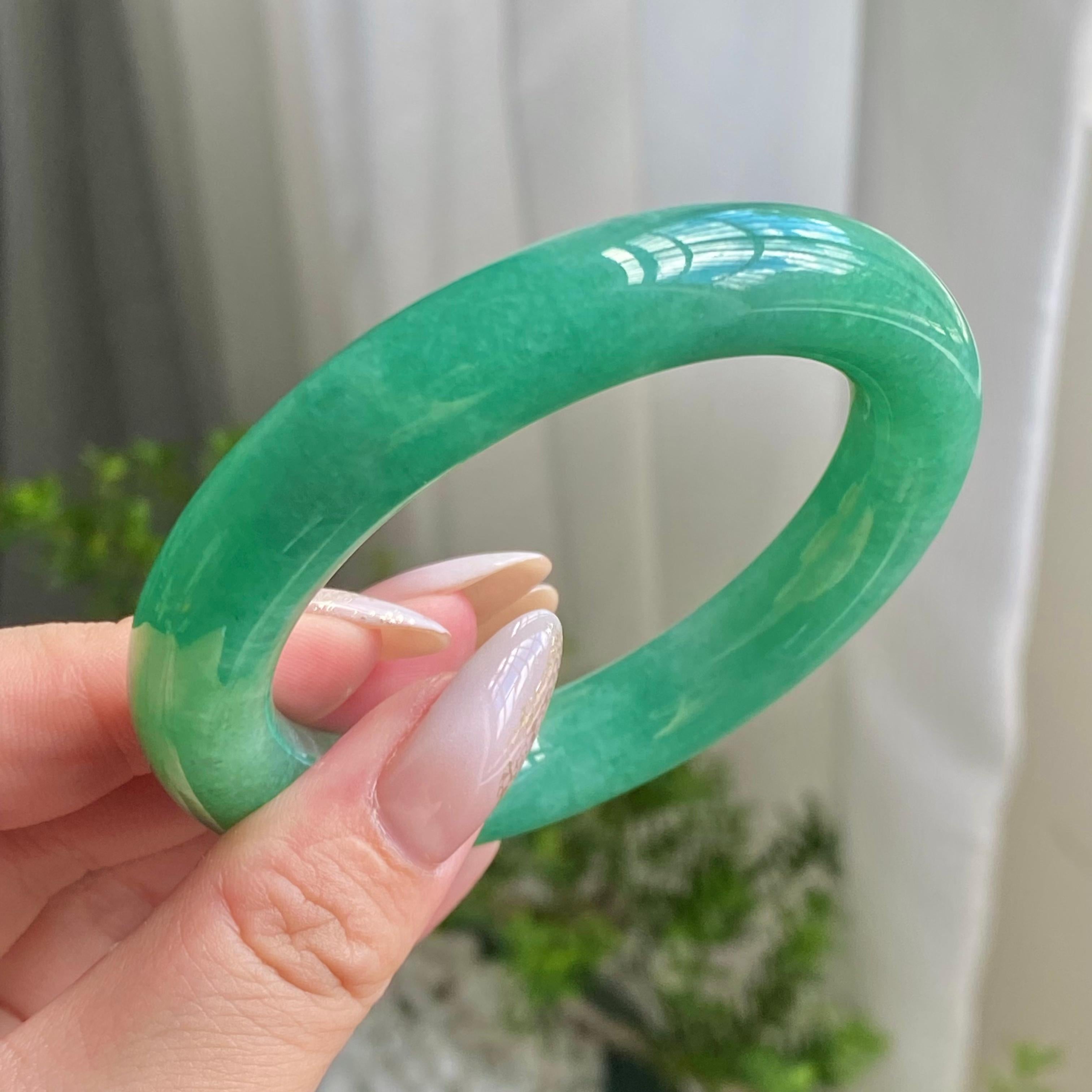 细糯种满绿圆条手镯（54圈）（yc206606）