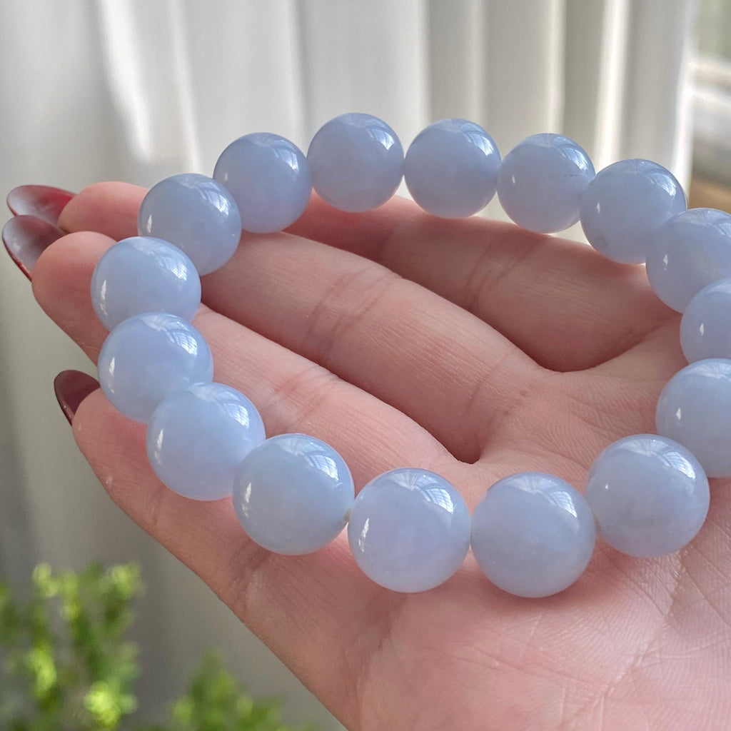 糯冰种紫罗兰单圈手串（16颗）（yc213185）