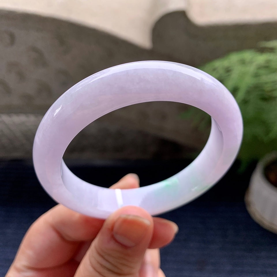 细糯种紫罗兰飘花平安镯（55.4mm）（yc088789）