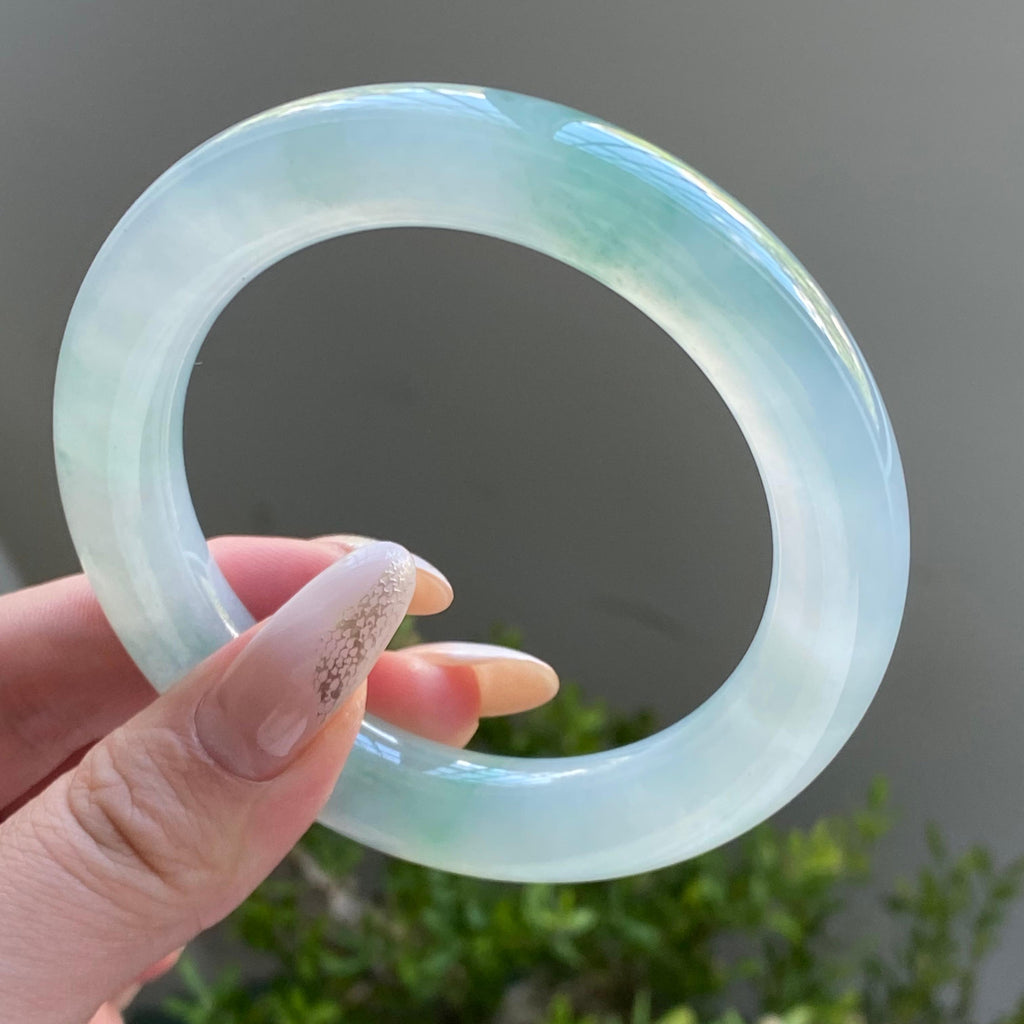 冰种飘花圆条手镯（56圈）（yc225916）