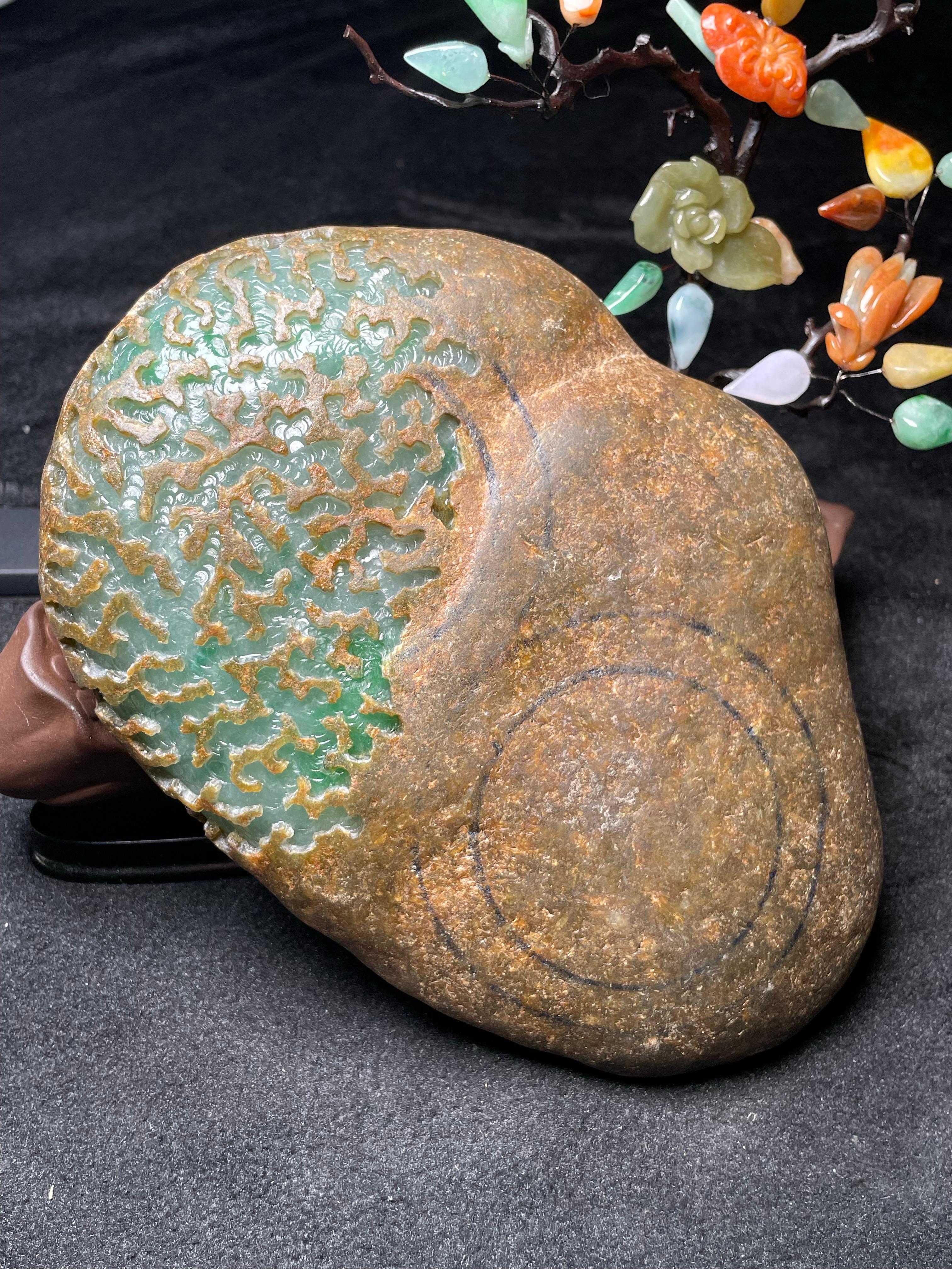 大马坎飘色飘花飘黄开窗手镯料（yc500833）
