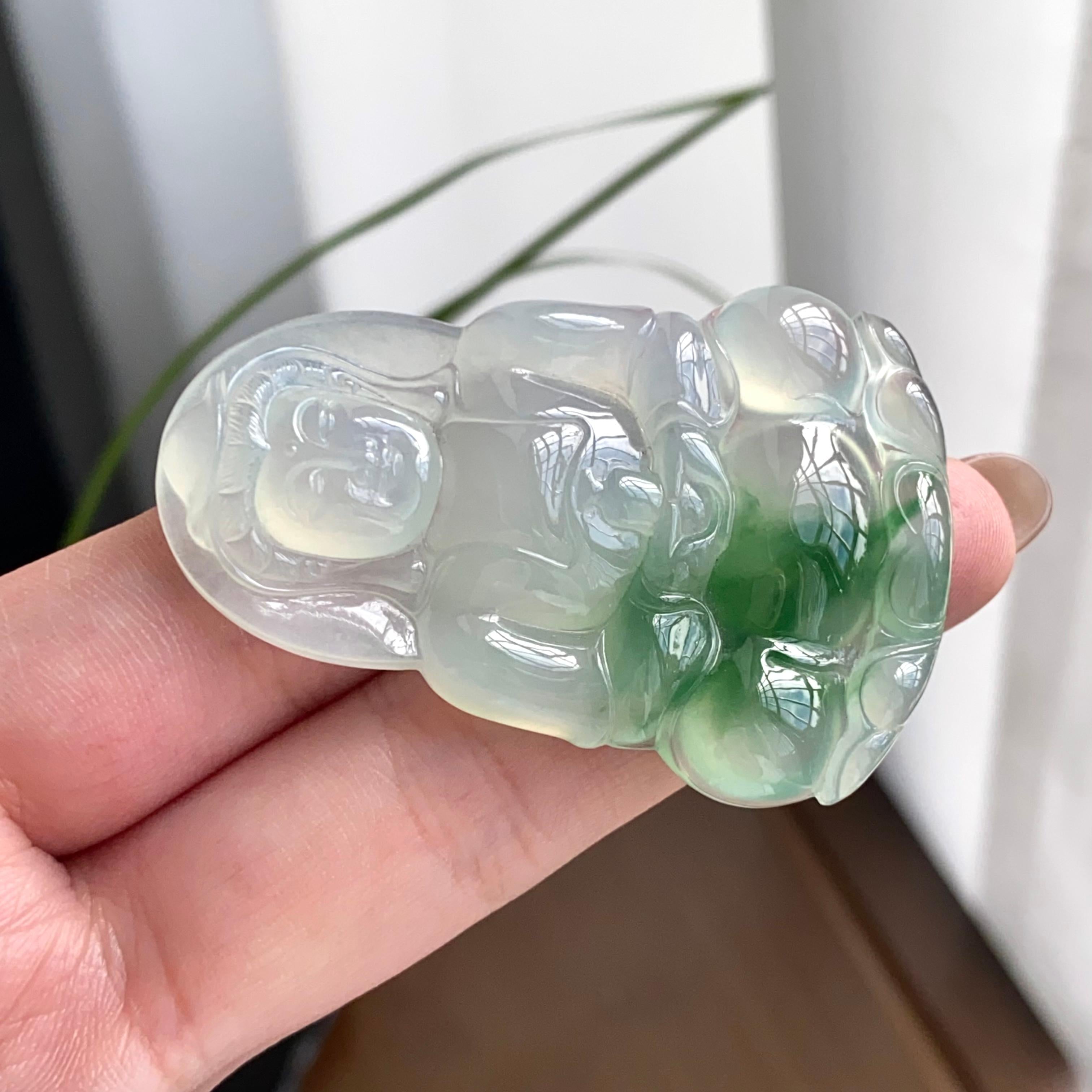 糯冰种飘花观音吊坠（yc262749）