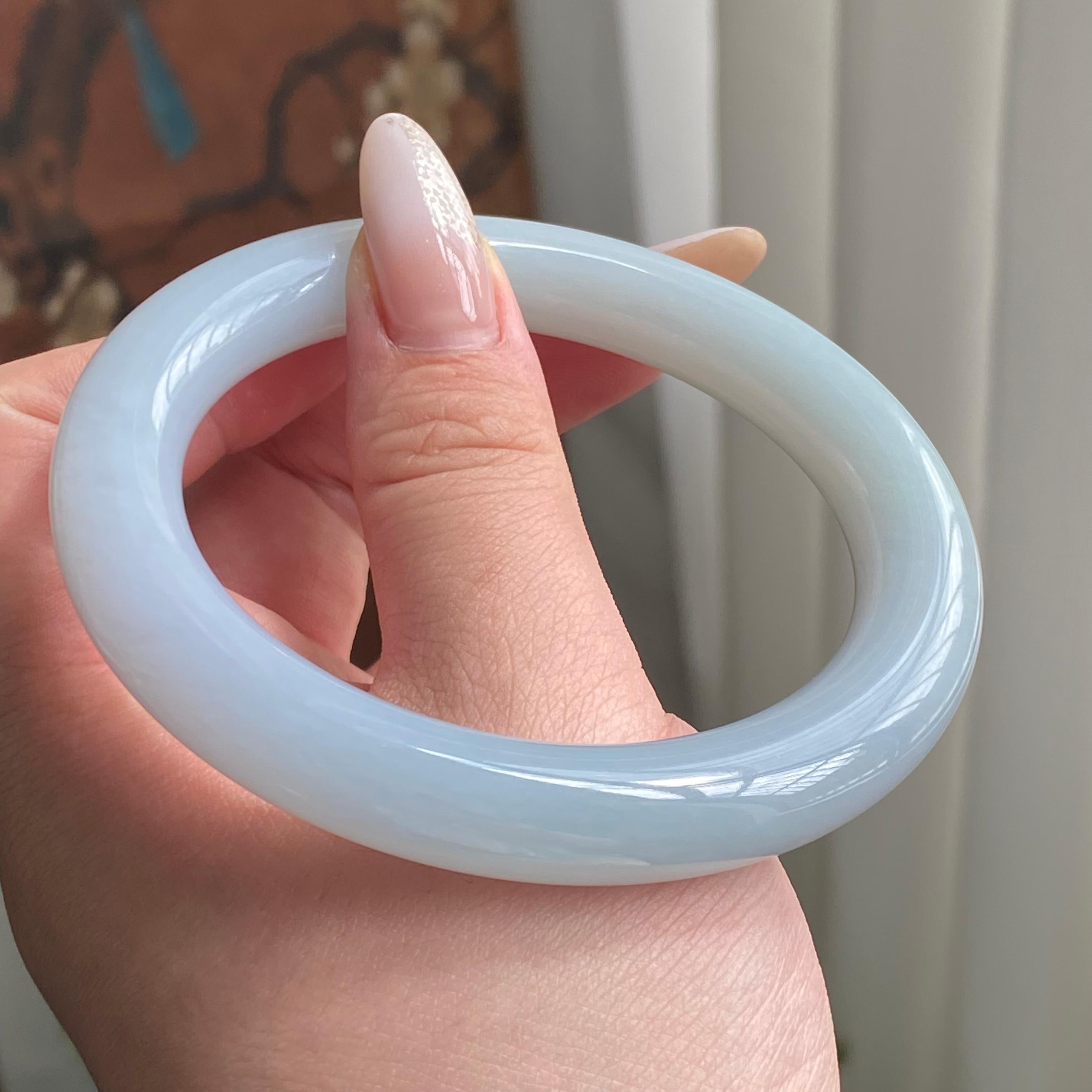 细糯种淡春彩圆条手镯（58圈）（yc213610）