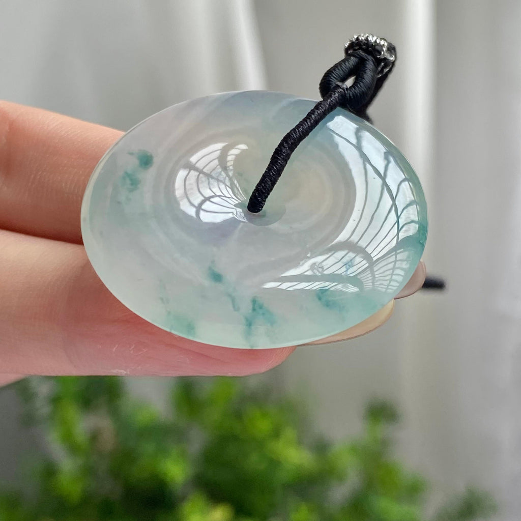 冰种飘花平安扣吊坠（yc201425）