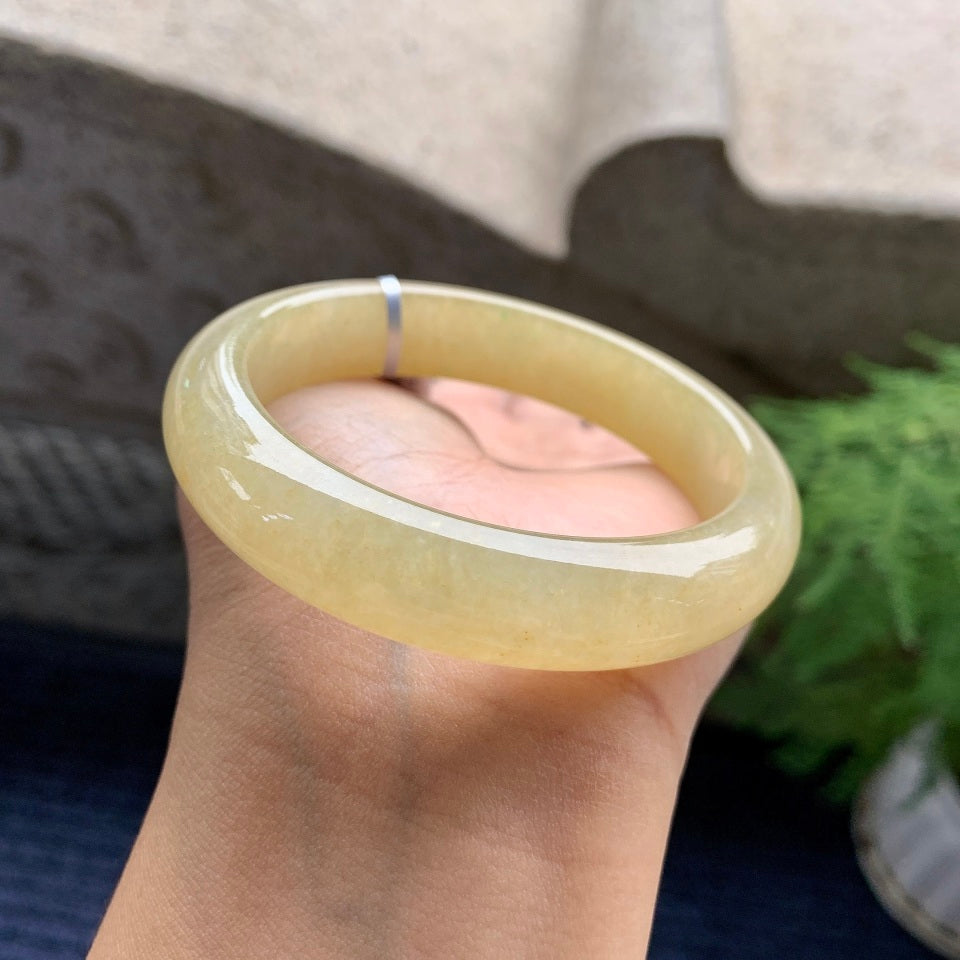 糯冰种黄翡平安镯（56.5mm）（yc092177）