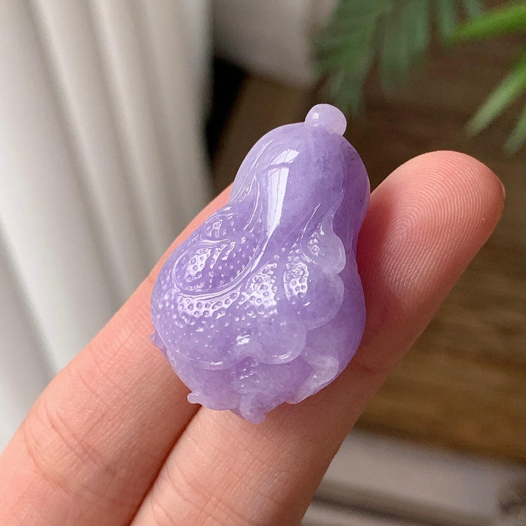 细糯种 紫罗兰白菜吊坠 天然缅甸A货翡翠（yc703367）