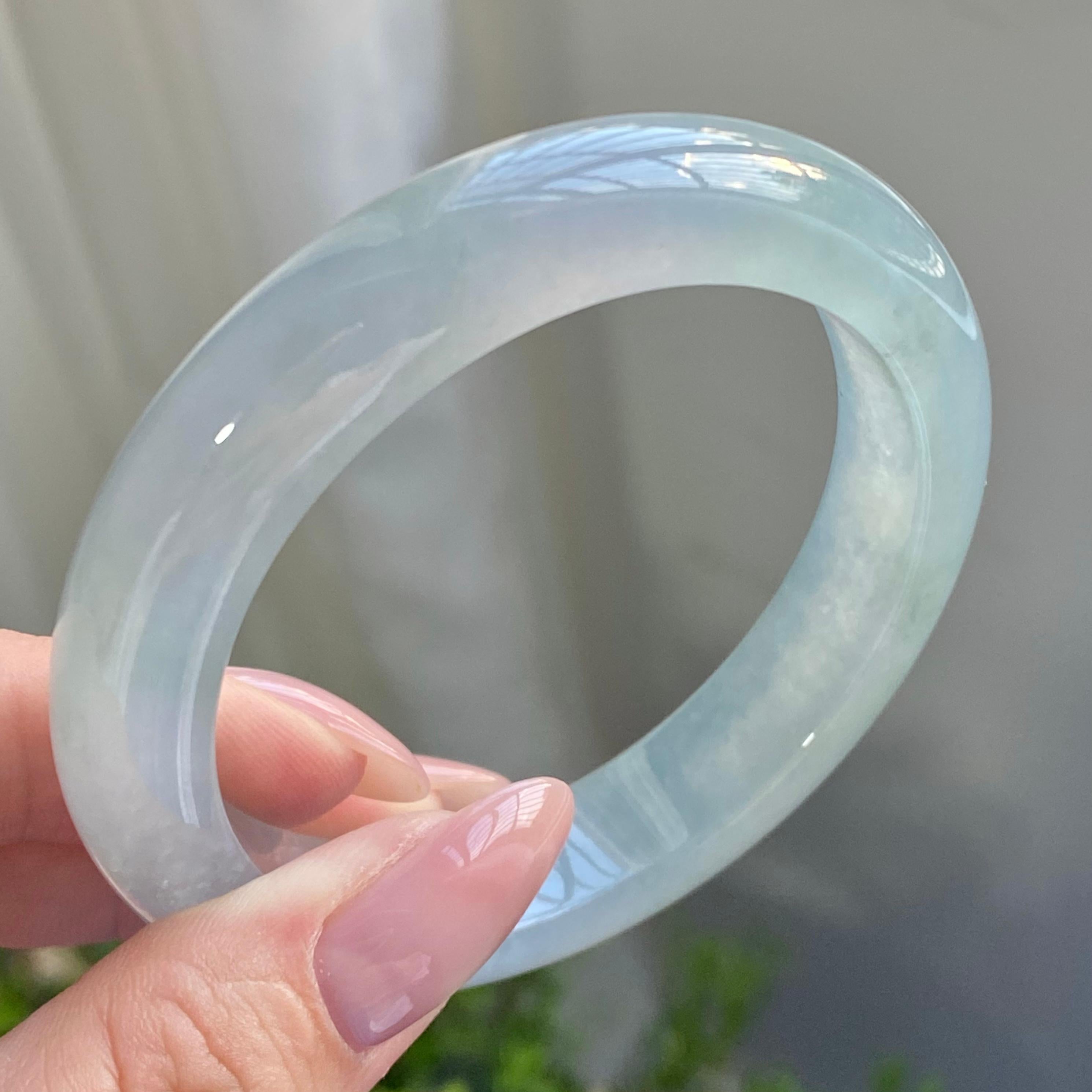 冰种蓝底平安镯（52圈）（yc228766）