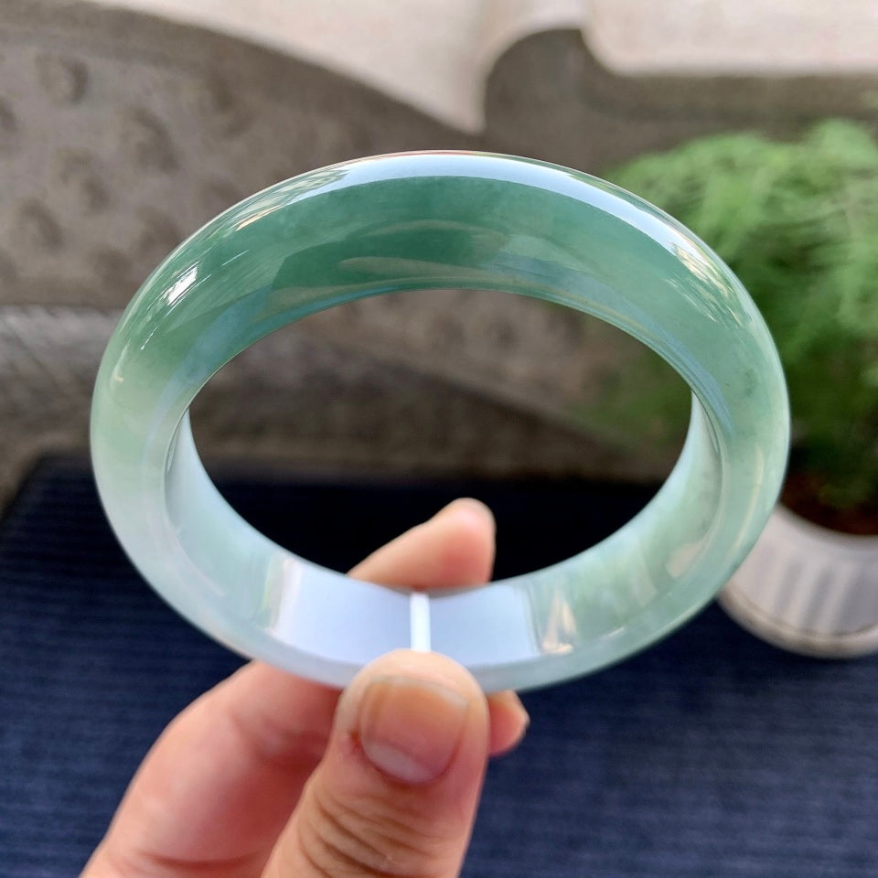 糯冰种半山水平安镯（57.7mm）（yc080845）