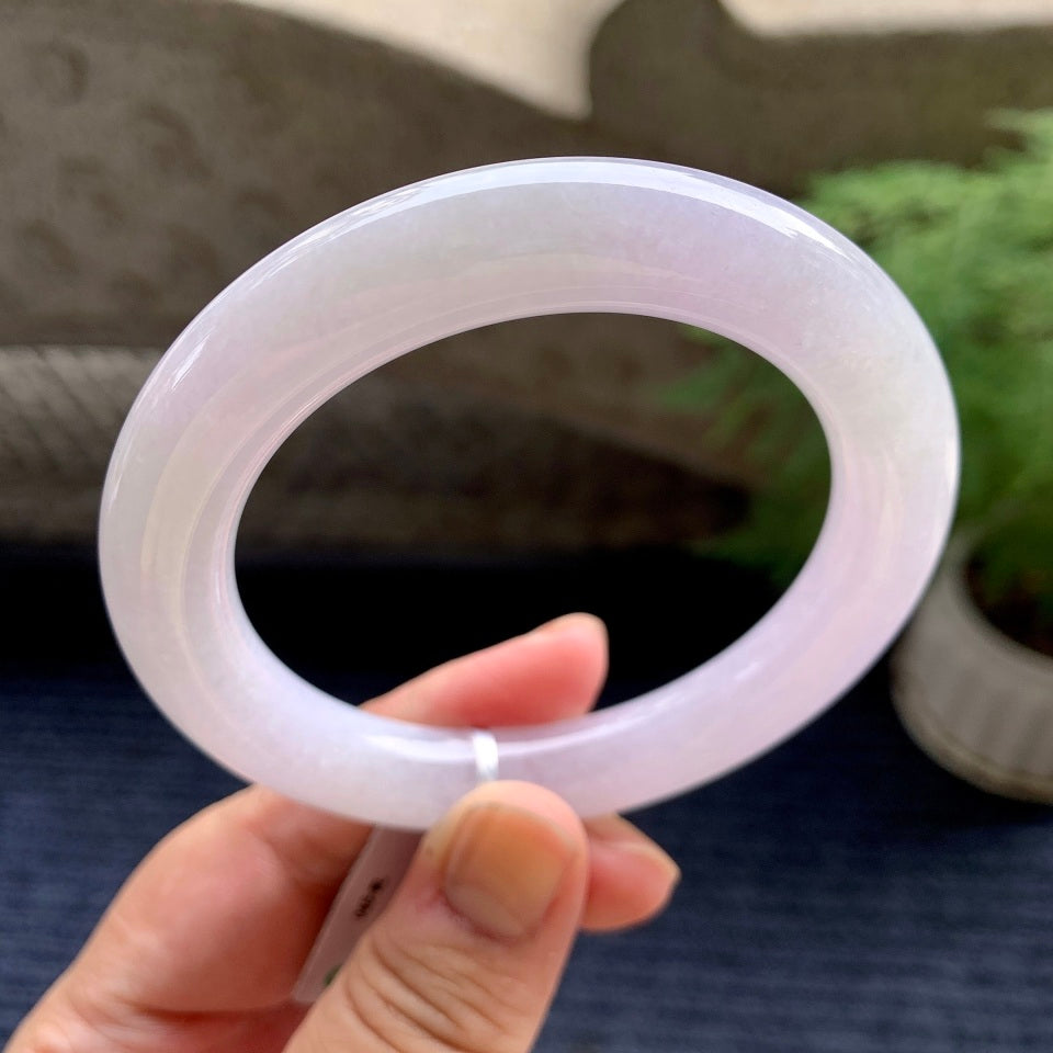 细糯种淡紫罗兰圆条手镯（57.6mm）（yc107656）