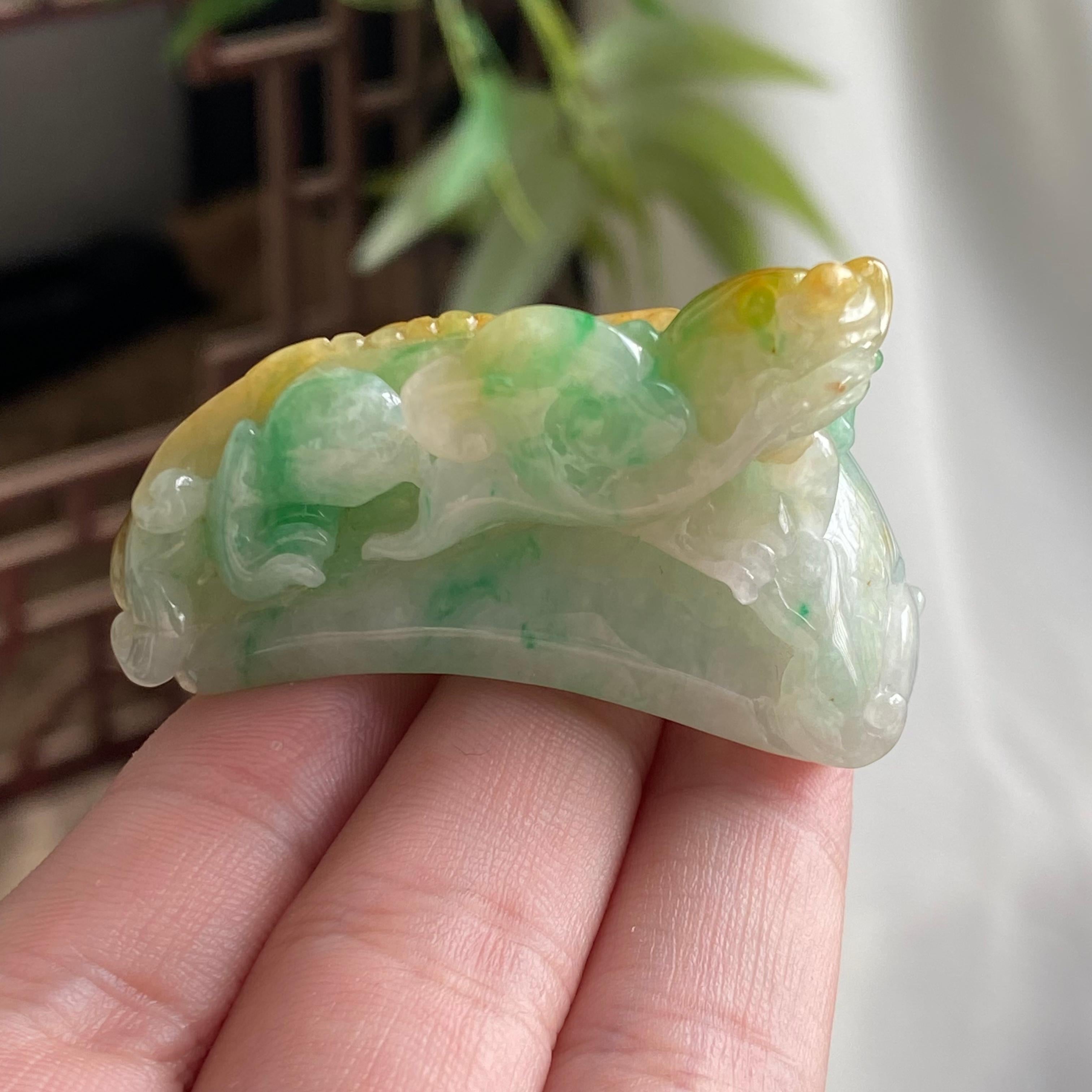 细糯种黄加绿蛟龙手牌（yc194489）