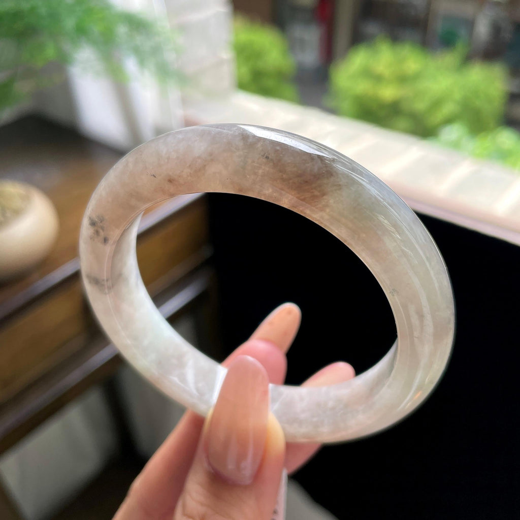 糯冰种茶色冰乌鸡正圈平安镯 56.3圈（yc707468）