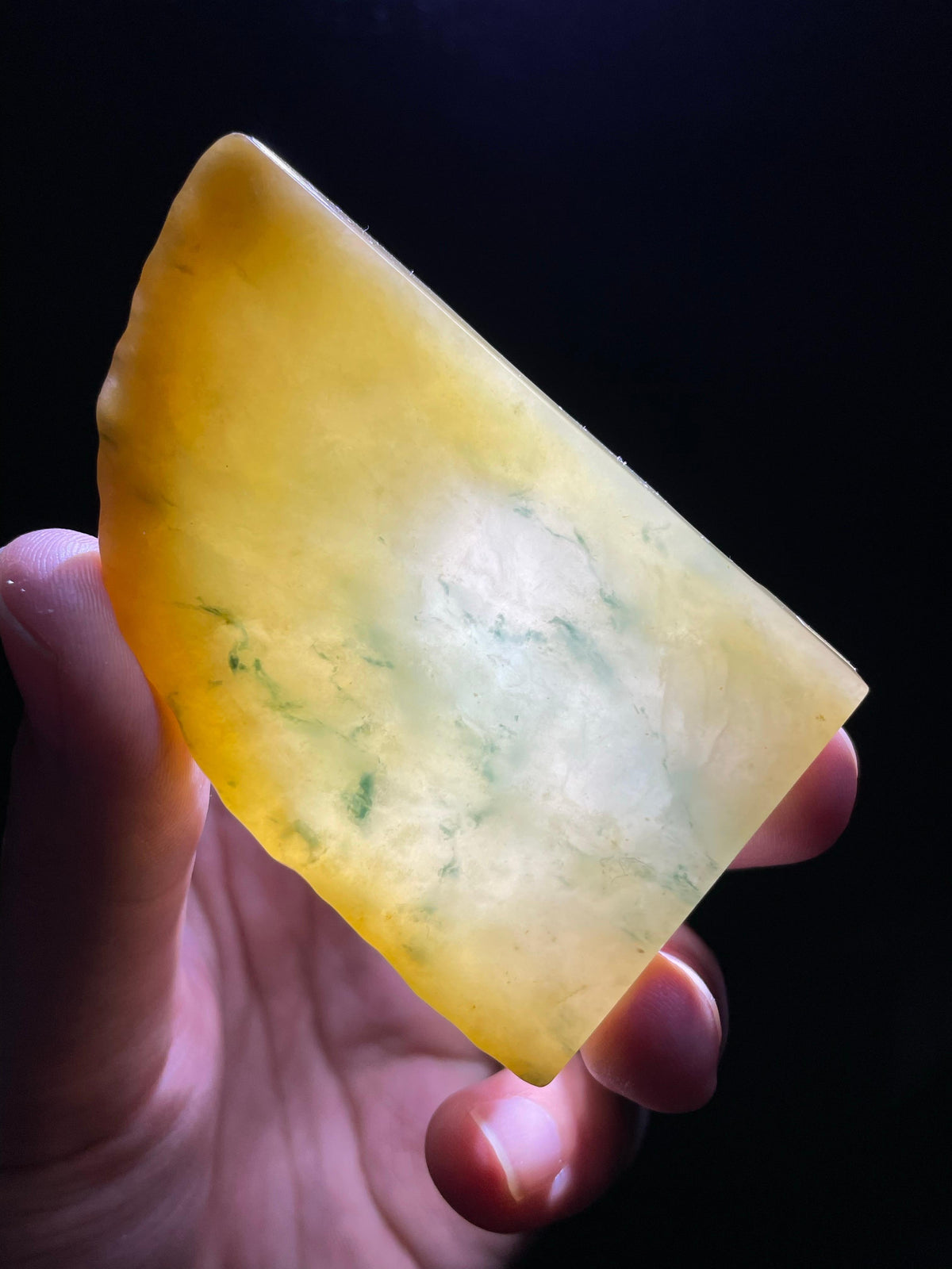 黄翡飘花随形牌子挂件料（yc709336）