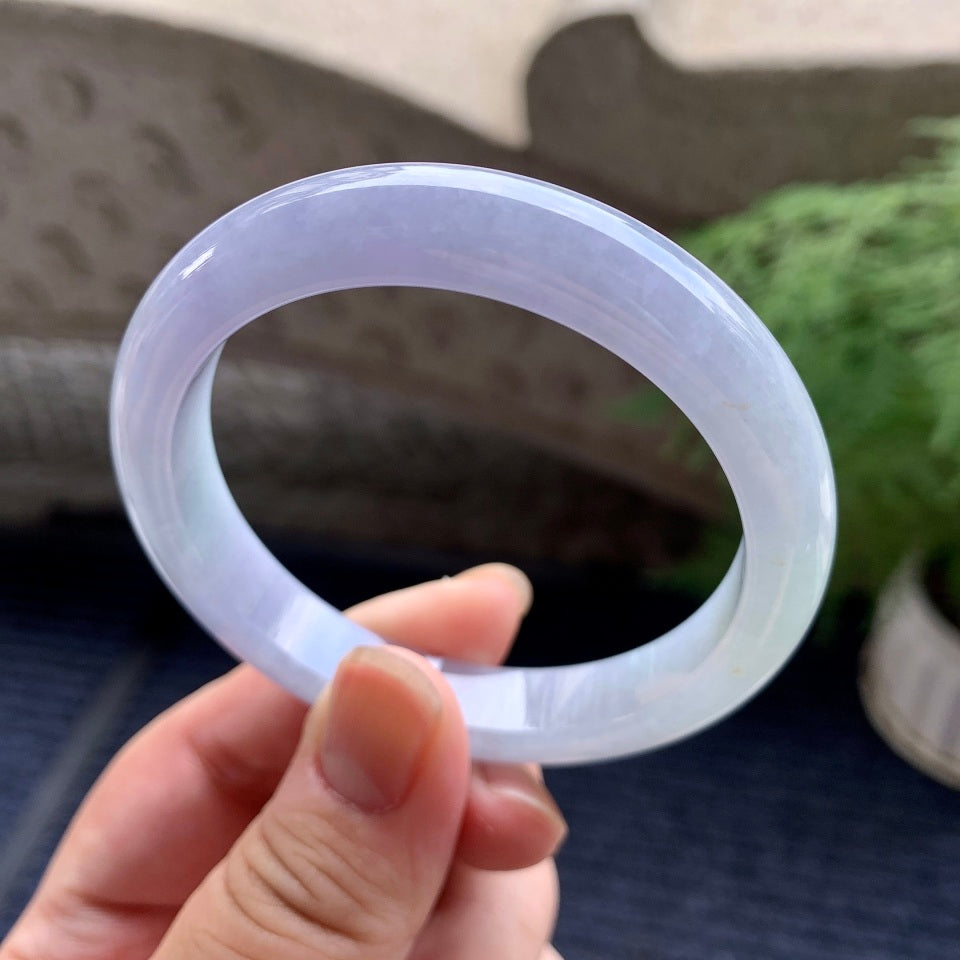 糯冰种紫罗兰平安镯（54.4mm）（yc107005）