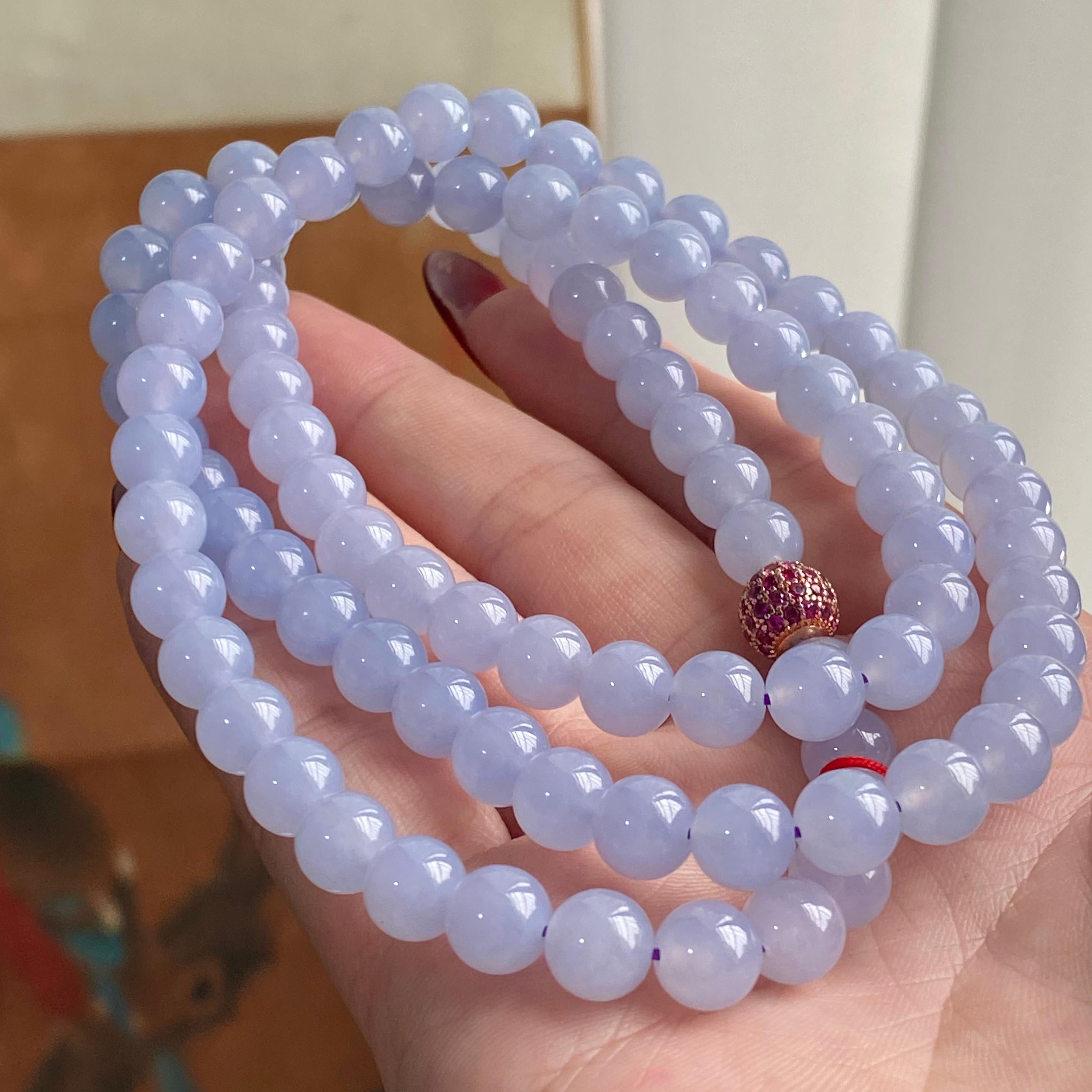 冰种紫罗兰珠链（98颗）（yc223981）