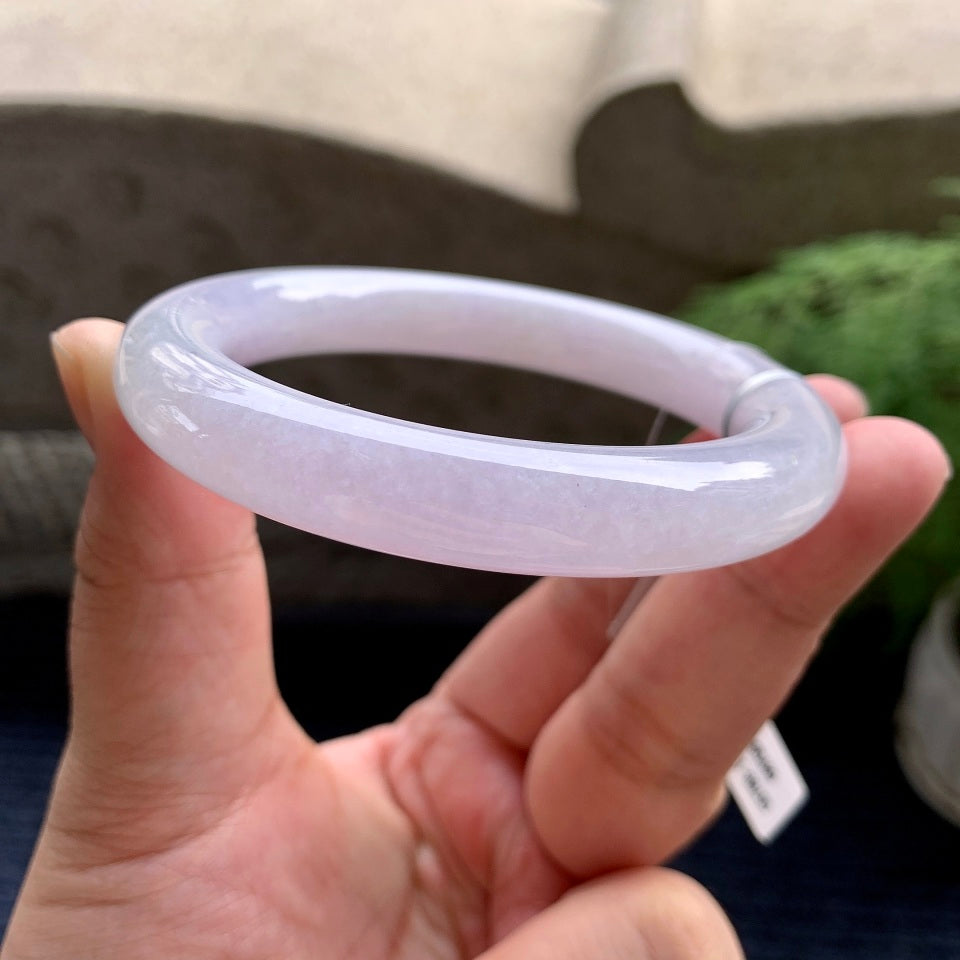 细糯种淡紫罗兰圆条手镯（57.6mm）（yc107656）