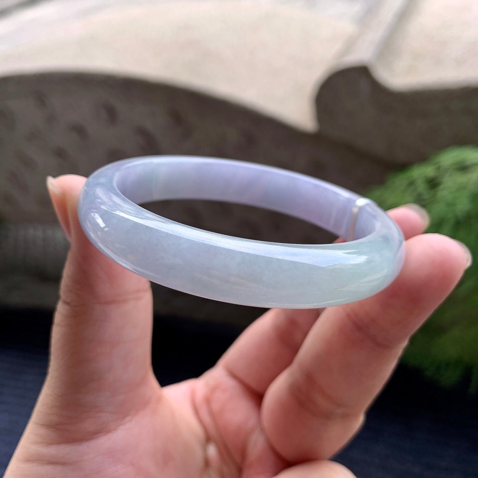 糯冰种紫罗兰平安镯（54.4mm）（yc107005）