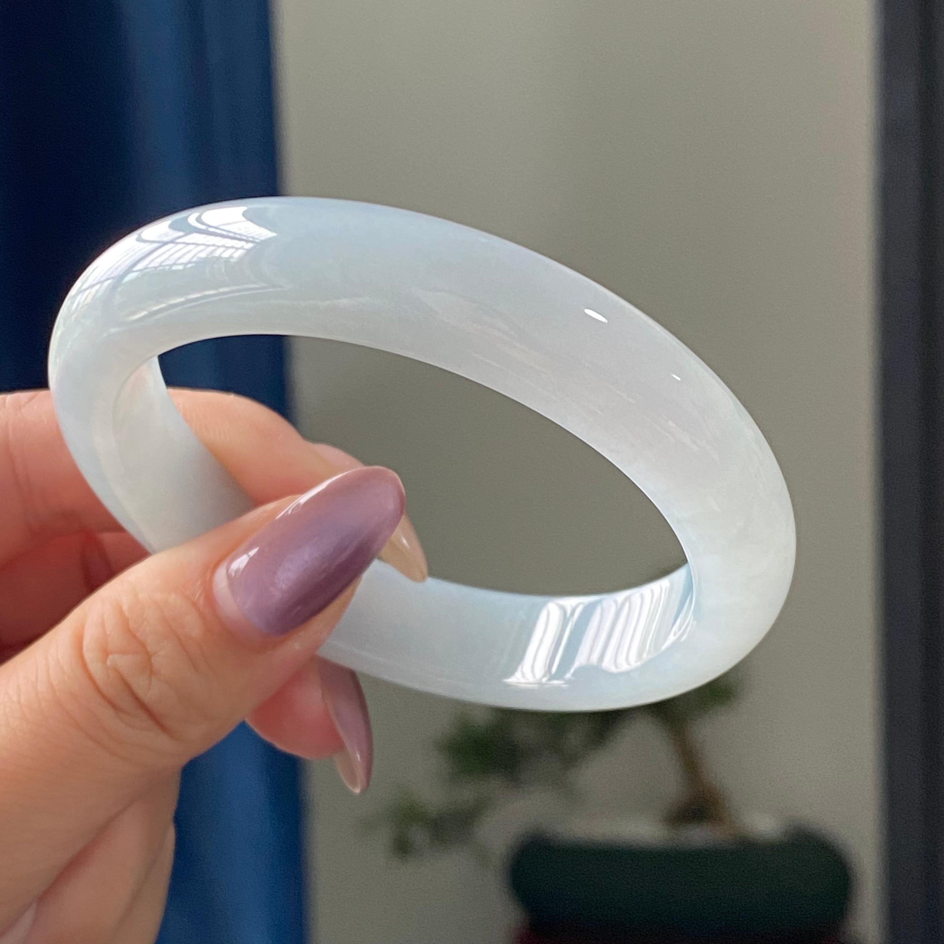 细糯种蓝底平安镯手镯（57圈）（yc196175）