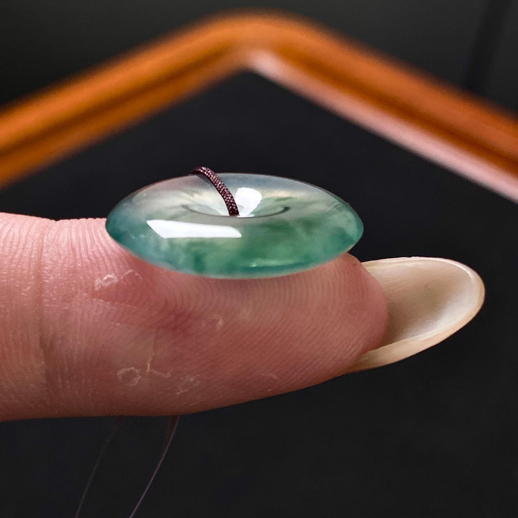 高冰种飘花平安扣吊坠（yc202317）