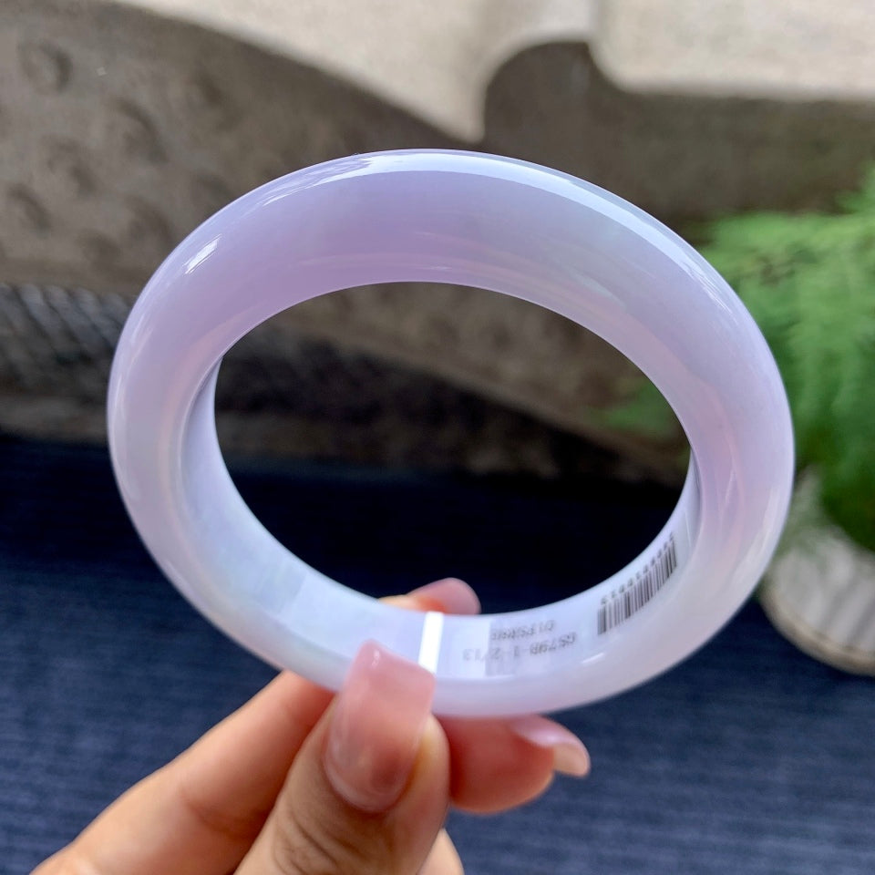 细糯种淡紫罗兰平安镯（56mm）（yc101907）