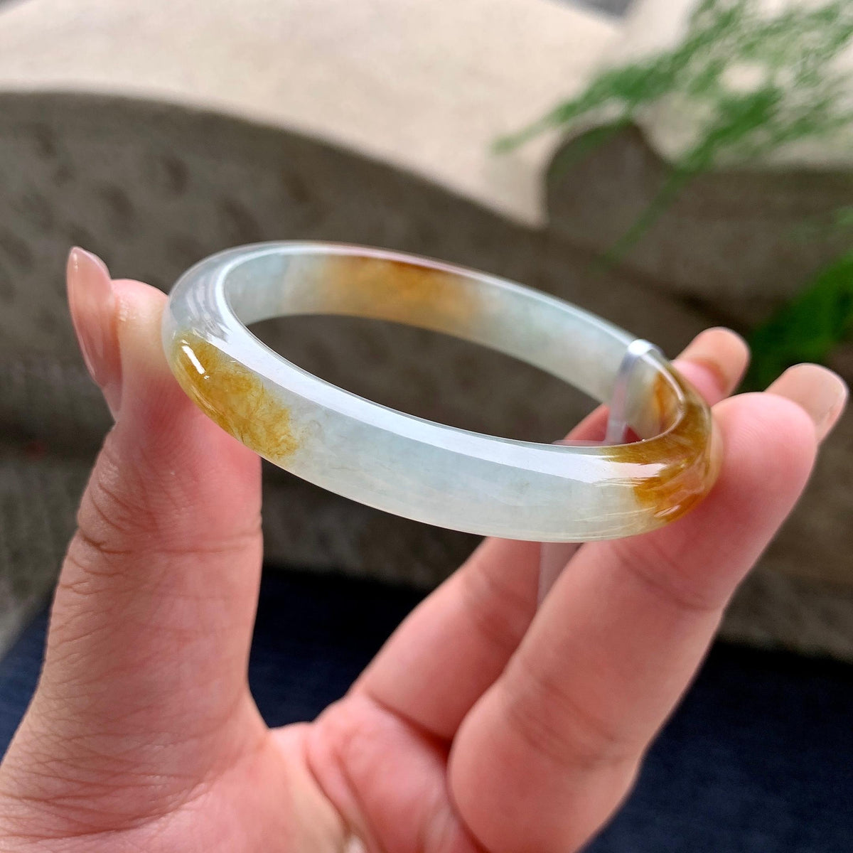 小圈口 糯冰种淡晴底红翡贵妃手镯 50.5圈口 天然缅甸A货翡翠（yc699670）