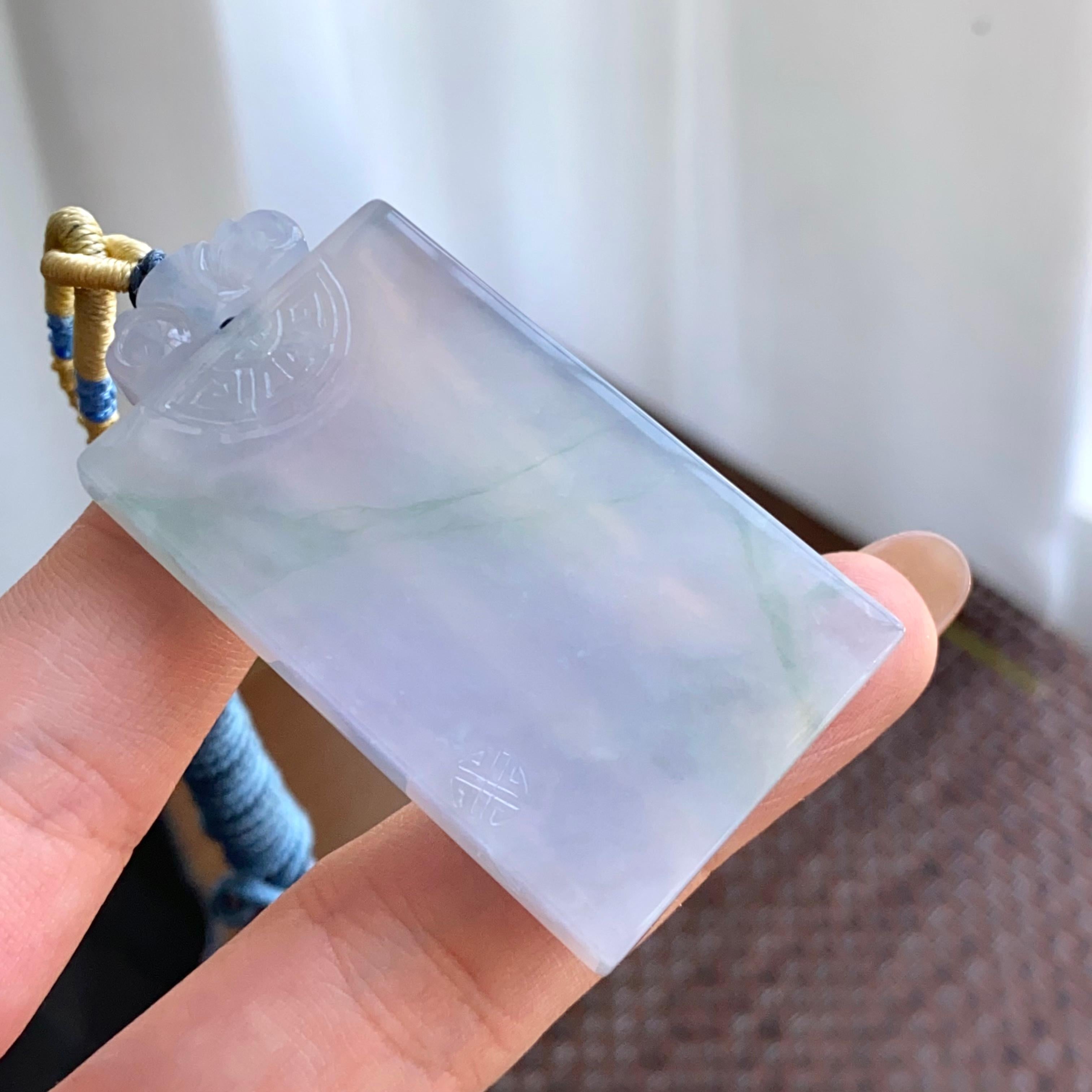 糯冰种春彩无事牌吊坠（yc265644）