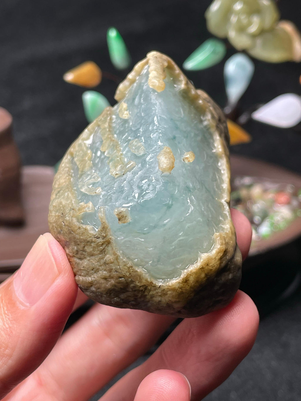莫西沙开窗雪花棉飘花挂件料（yc494011）