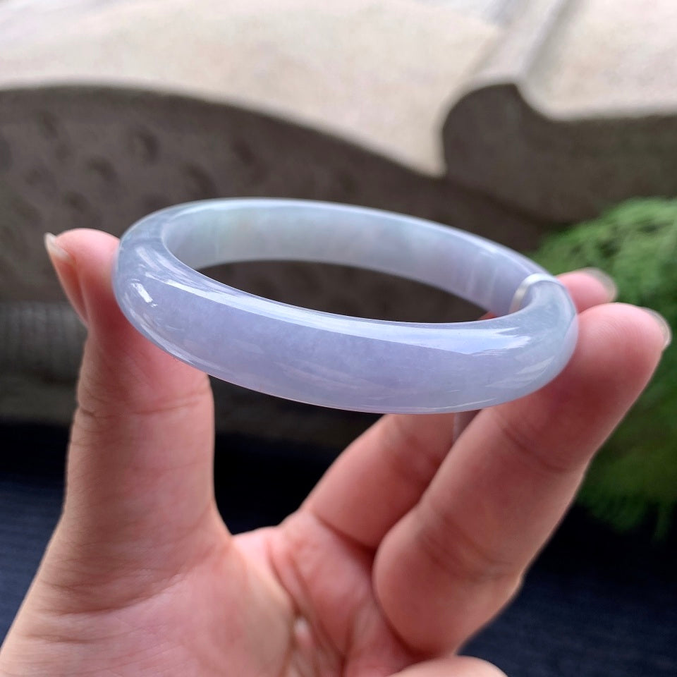 糯冰种紫罗兰平安镯（54.4mm）（yc107005）