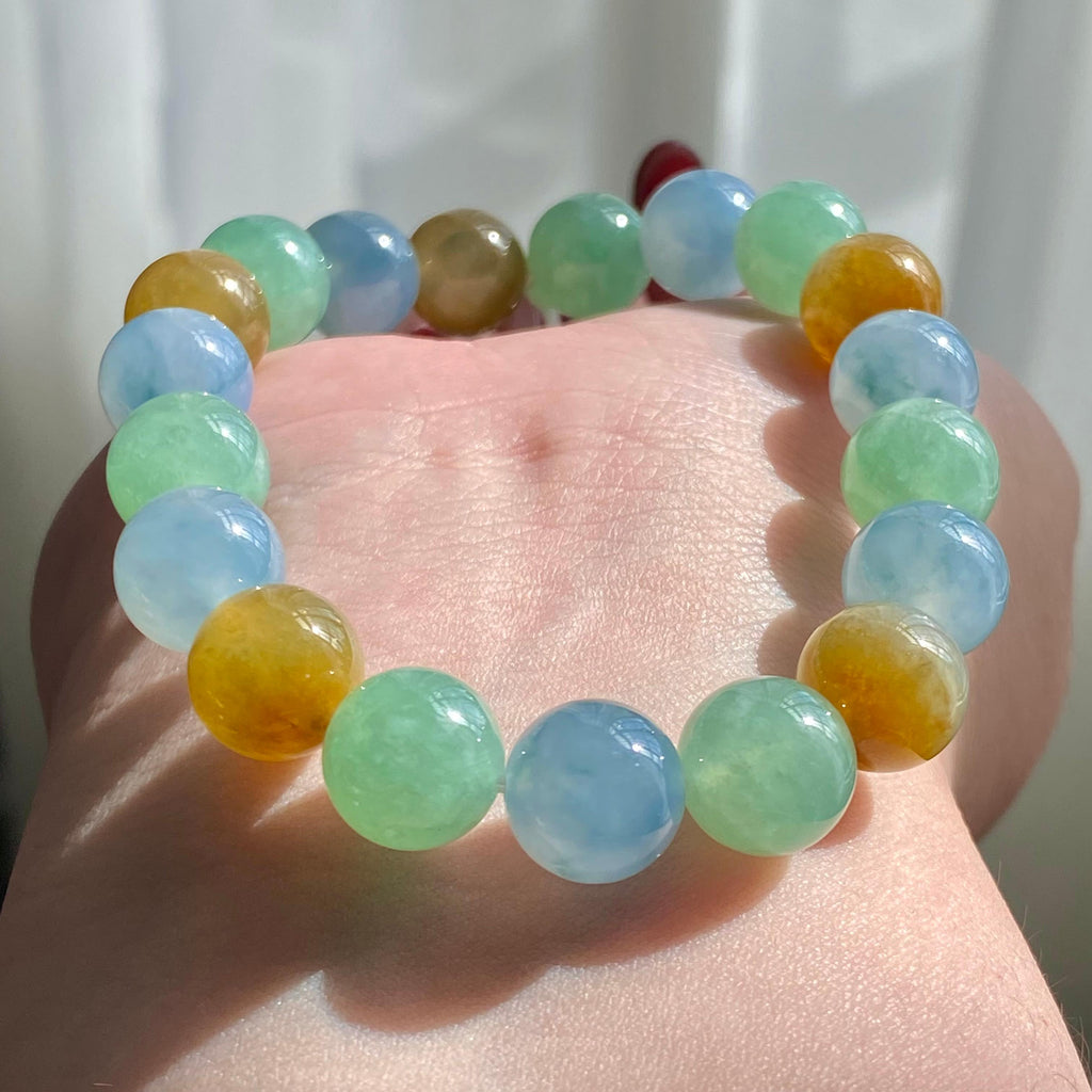 糯冰种多宝单圈手串（19颗）（yc216007）