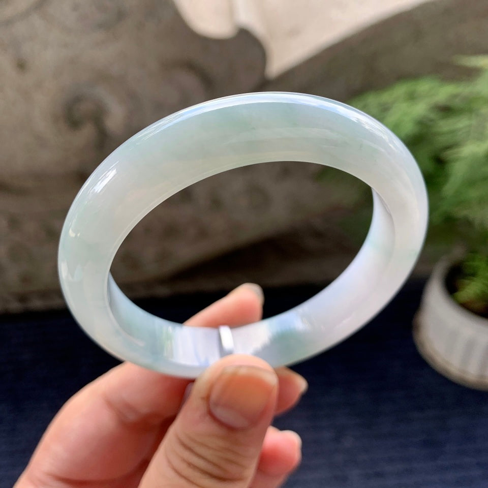 细糯种飘花平安镯（55.7mm）（yc090495）