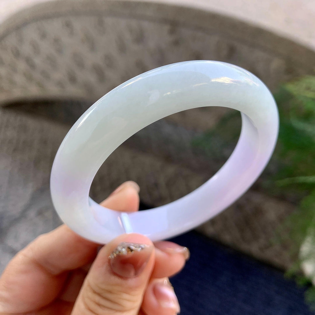 细糯种淡紫罗兰平安镯（54.5mm）（yc276205）