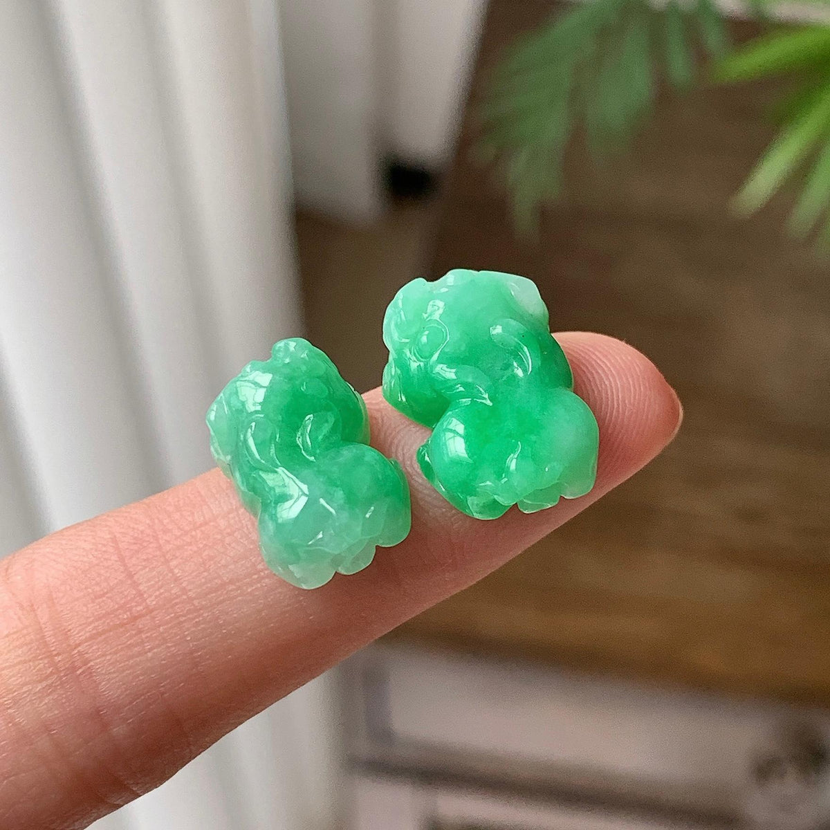 细糯种 满绿貔貅吊坠耳饰手饰 天然缅甸A货翡翠（yc703368）