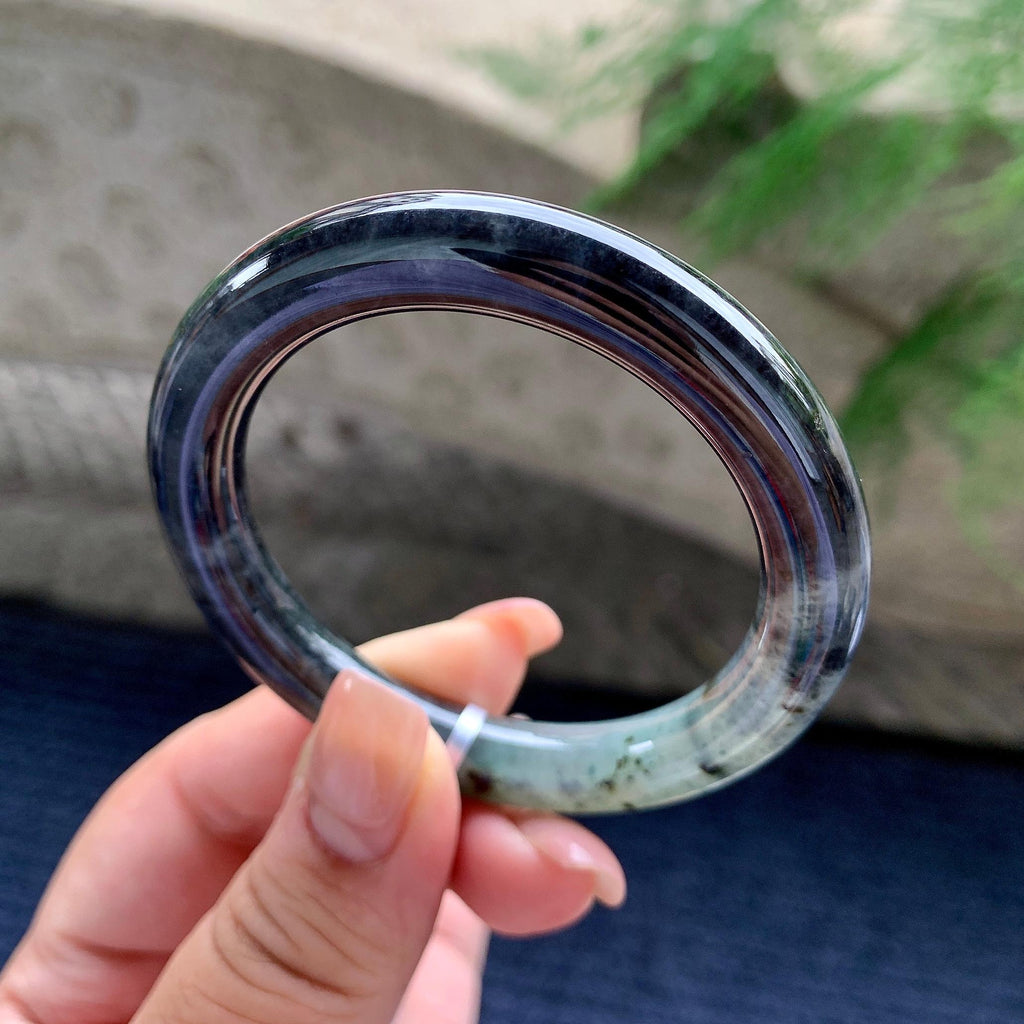 小圈口 细糯种乌鸡圆条手镯 50圈口 （yc537877）