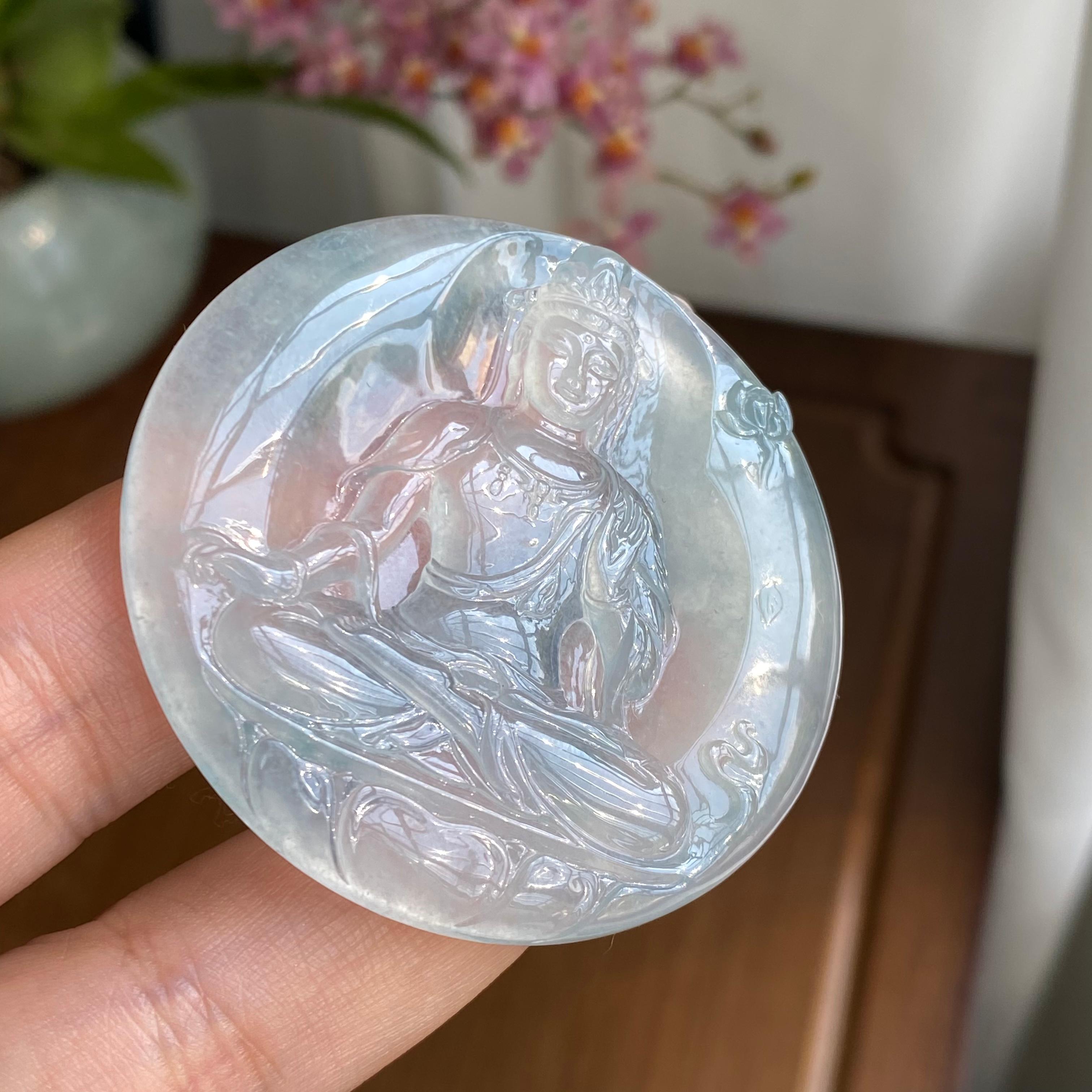 冰种飘花观音吊坠（yc297119）