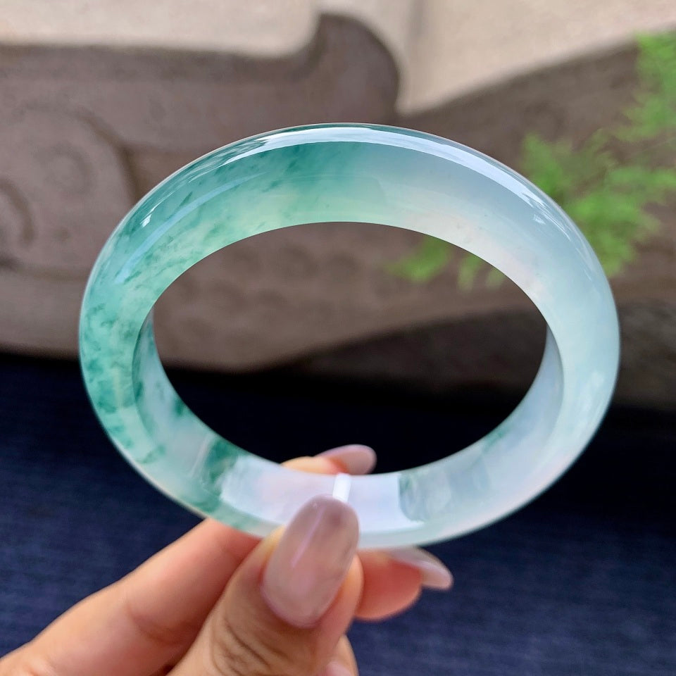 冰种飘花平安镯（57.6mm）（yc165878）